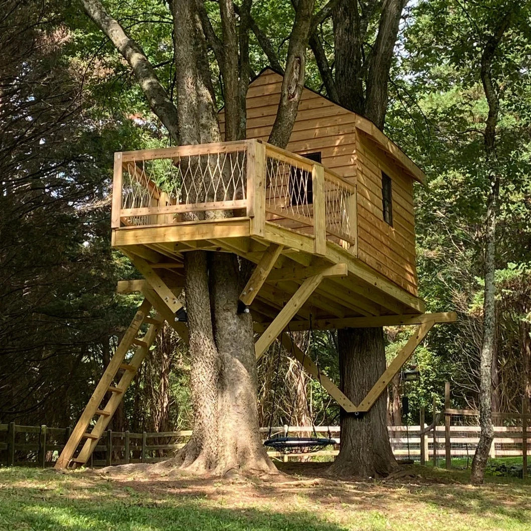 THE TAHOE © : Wraparound 2 Tree Rectangular Treehouse Plan