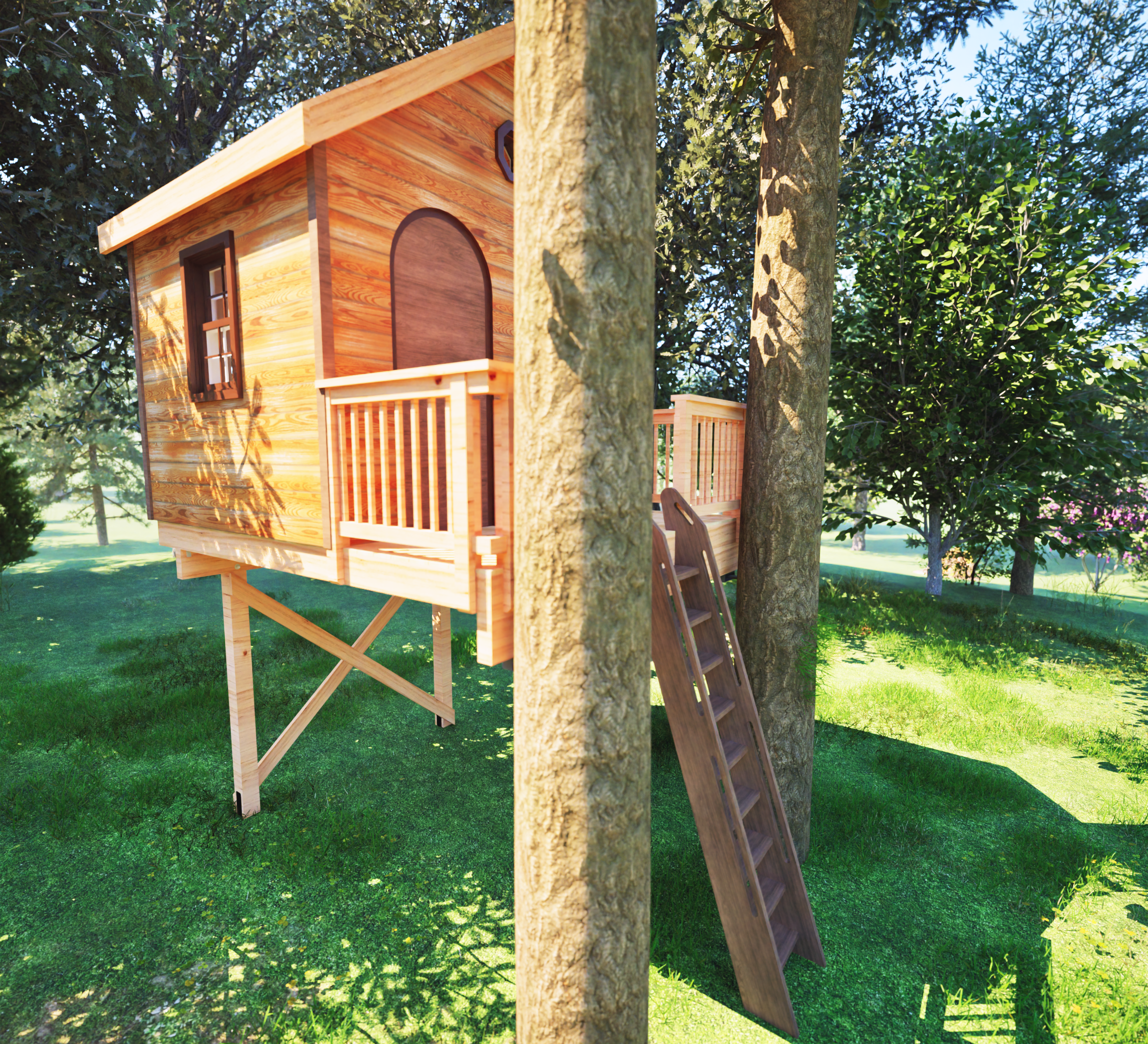 THE TAHOE: SMALL © 2 tree 2 post Treehouse Plan