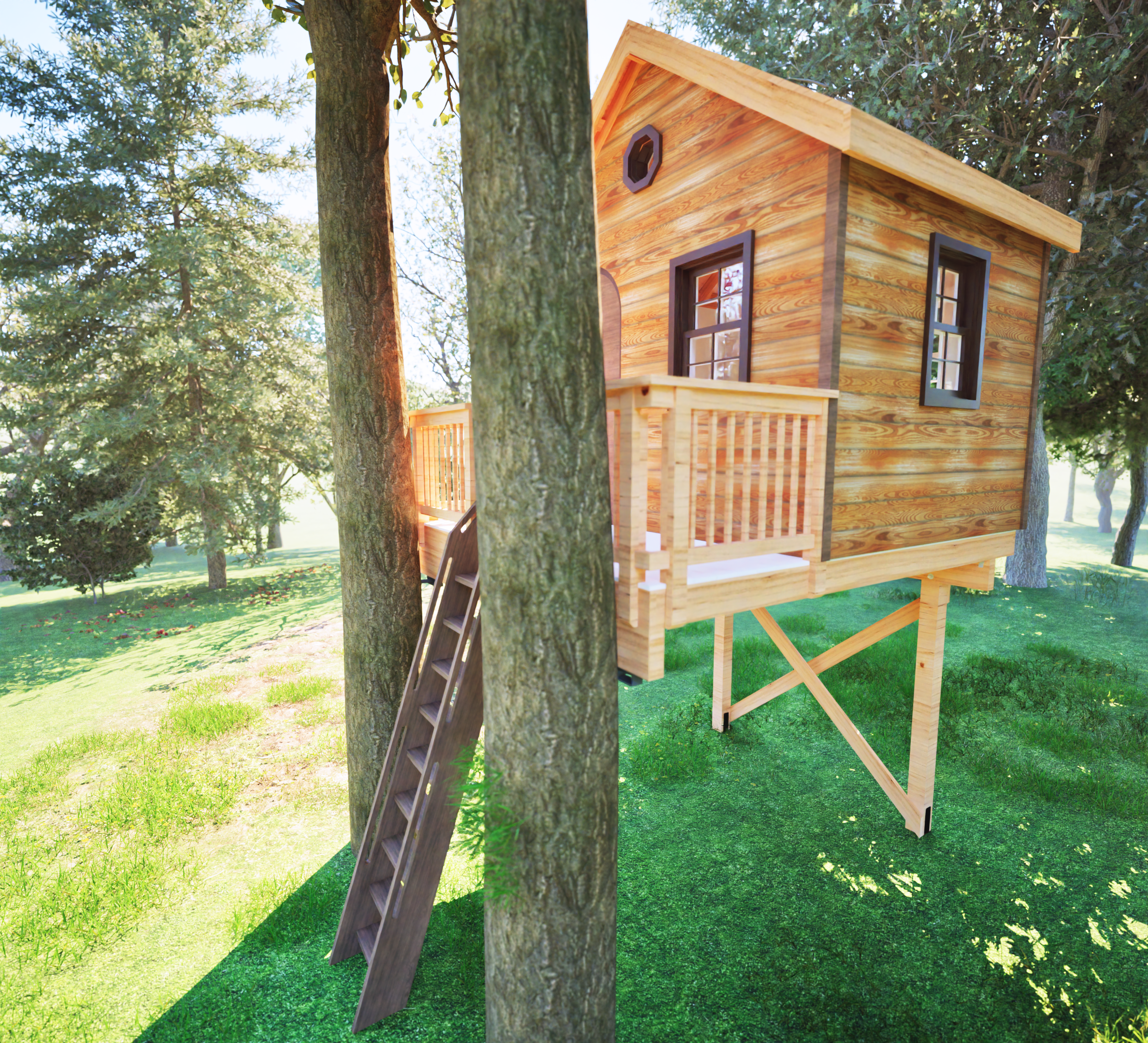 THE TAHOE: SMALL © 2 tree 2 post Treehouse Plan