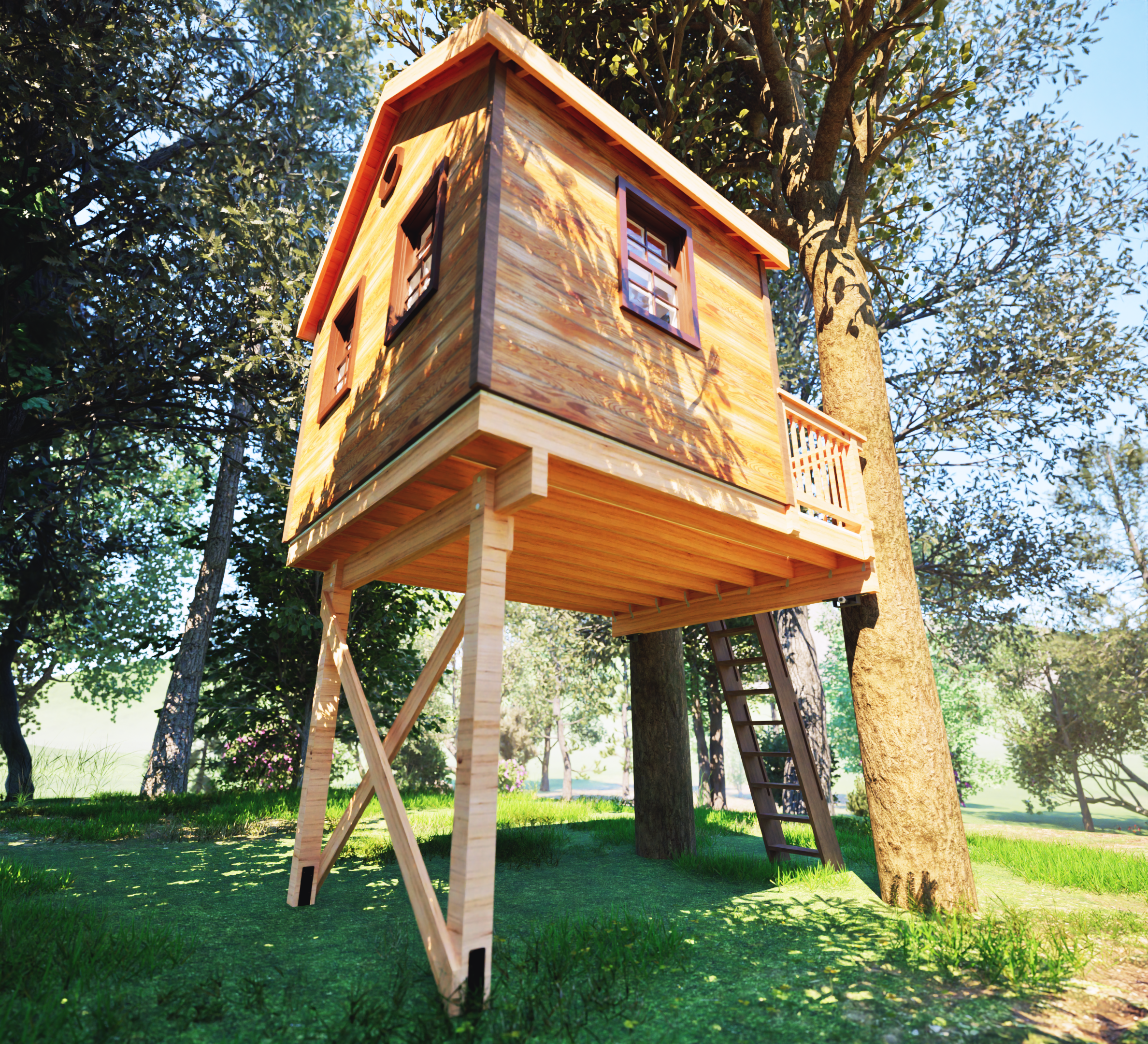 THE TAHOE: SMALL © 2 tree 2 post Treehouse Plan