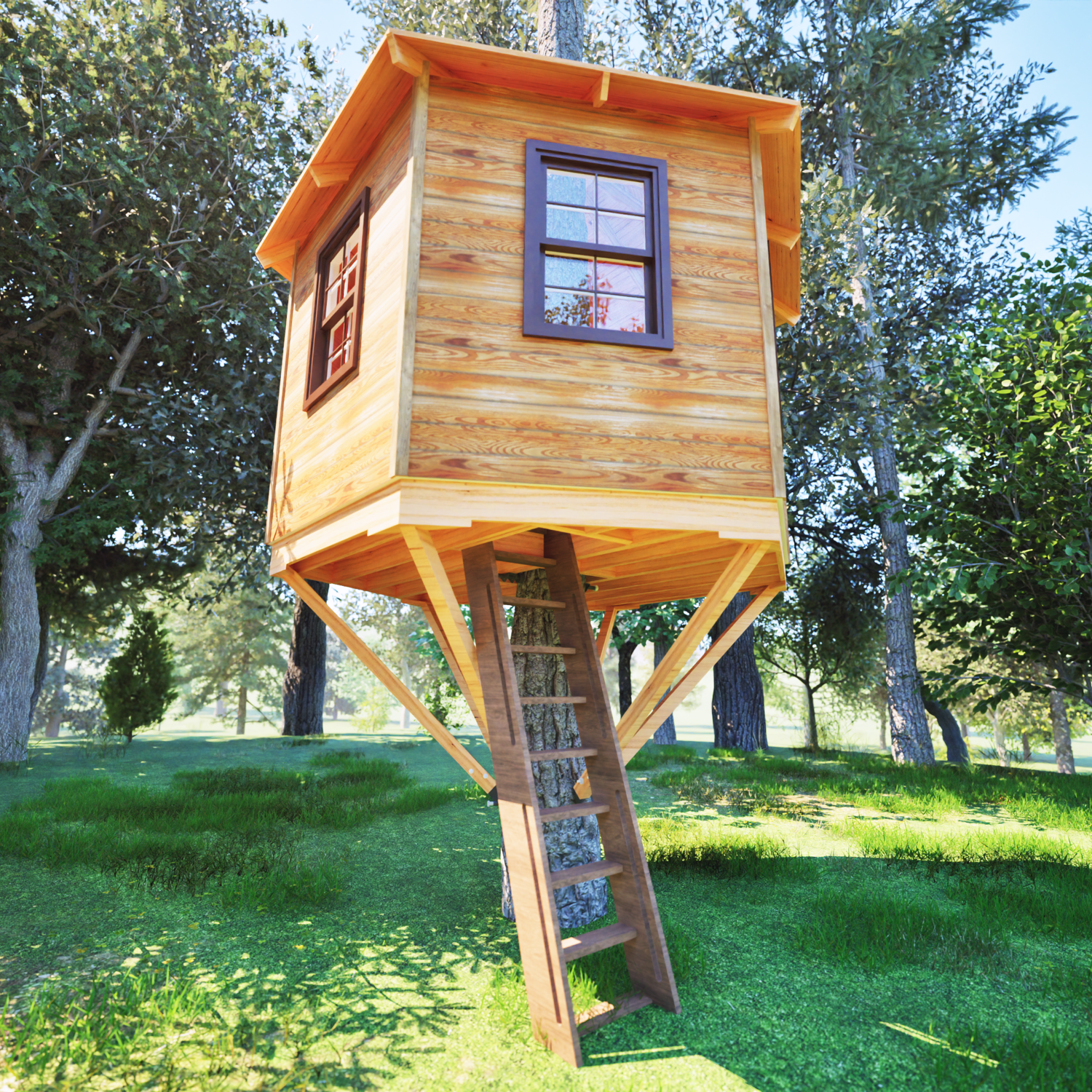 THE DAKOTA PRAIRIE © : 12' Hexagonal Treehouse Plan