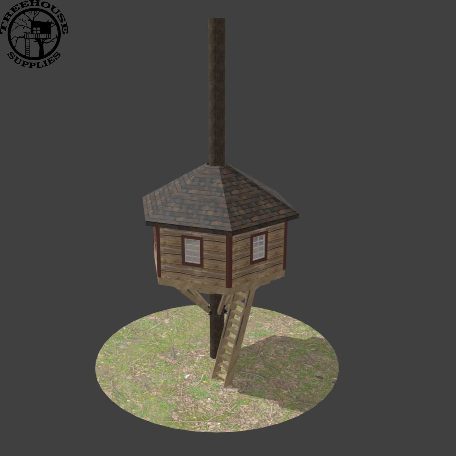 THE SIERRA © : 10' Hexagonal Treehouse Plan