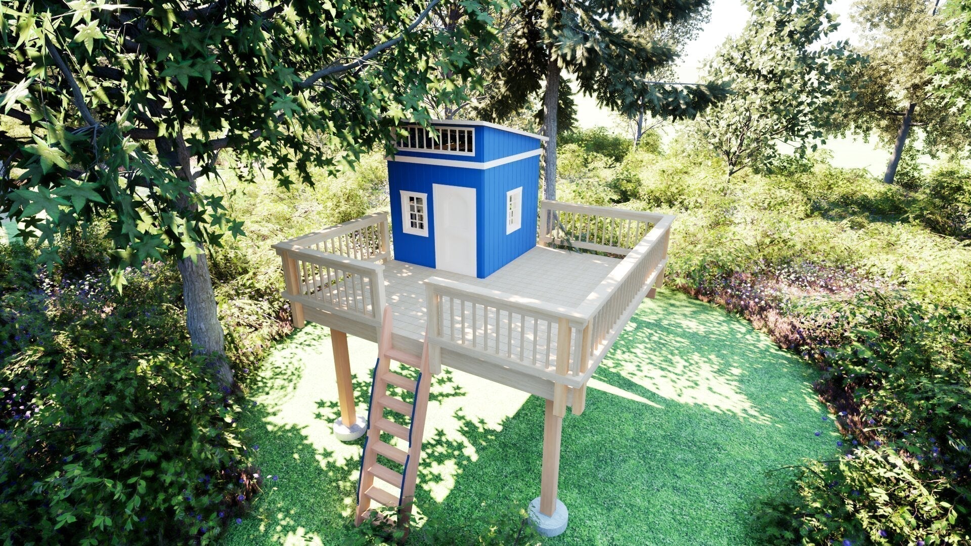 Treehouse Playhouse Prefab Installed for Kids