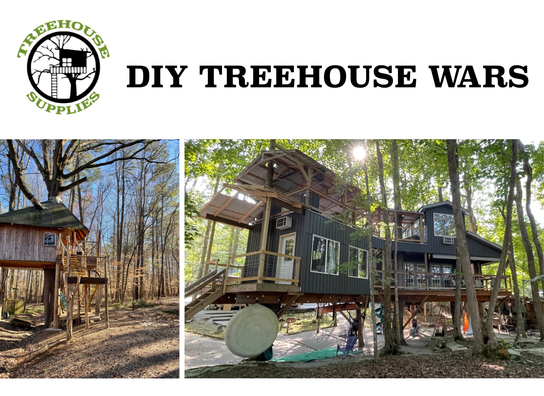 DIY Treehouse Wars Fall 2023 Edition: Let’s Visit The Homes of our First Semi-finalists Treehouse Supplies