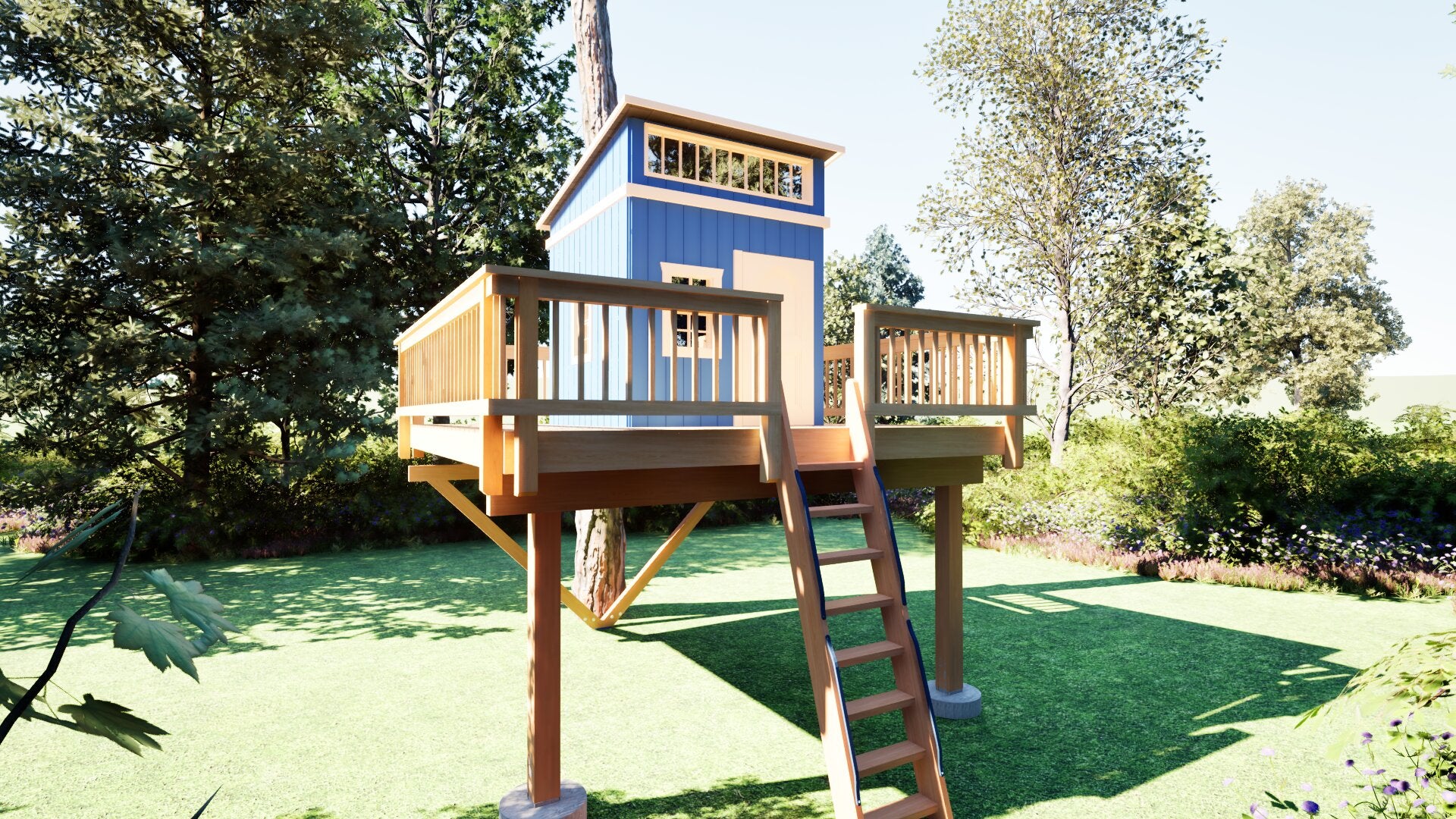 Tree Top Playhouse LODGE XL - 12' x 12' Platform