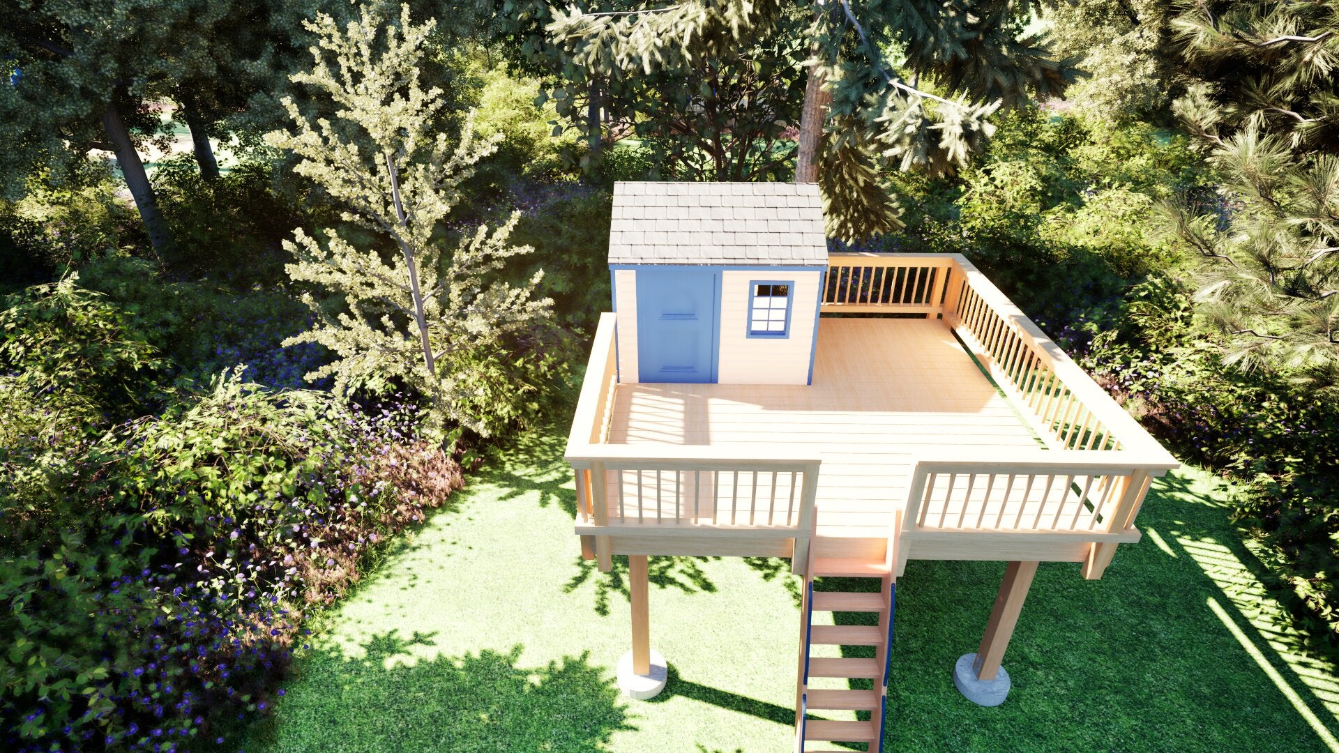 Tree Top Playhouse CABIN XL - 12' x 12' Platform