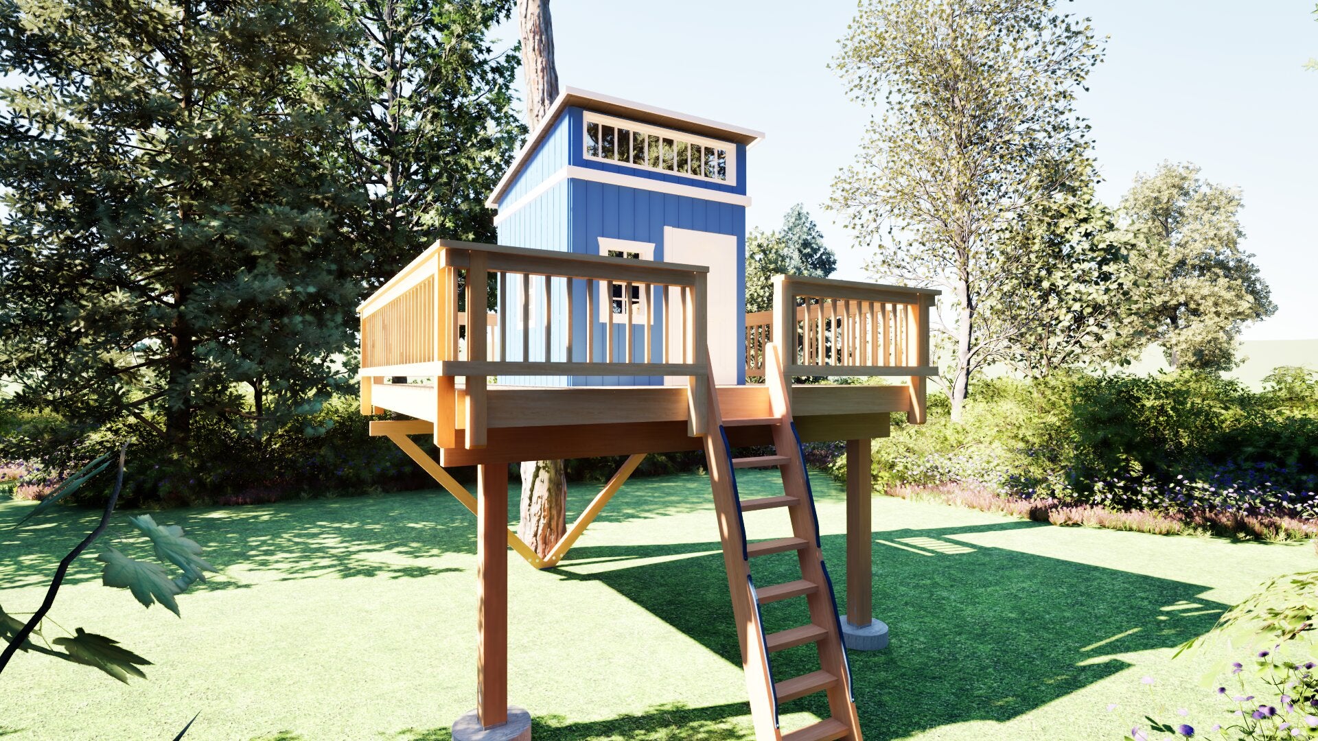 Tree Top Playhouse LODGE XL - 12' x 12' Platform