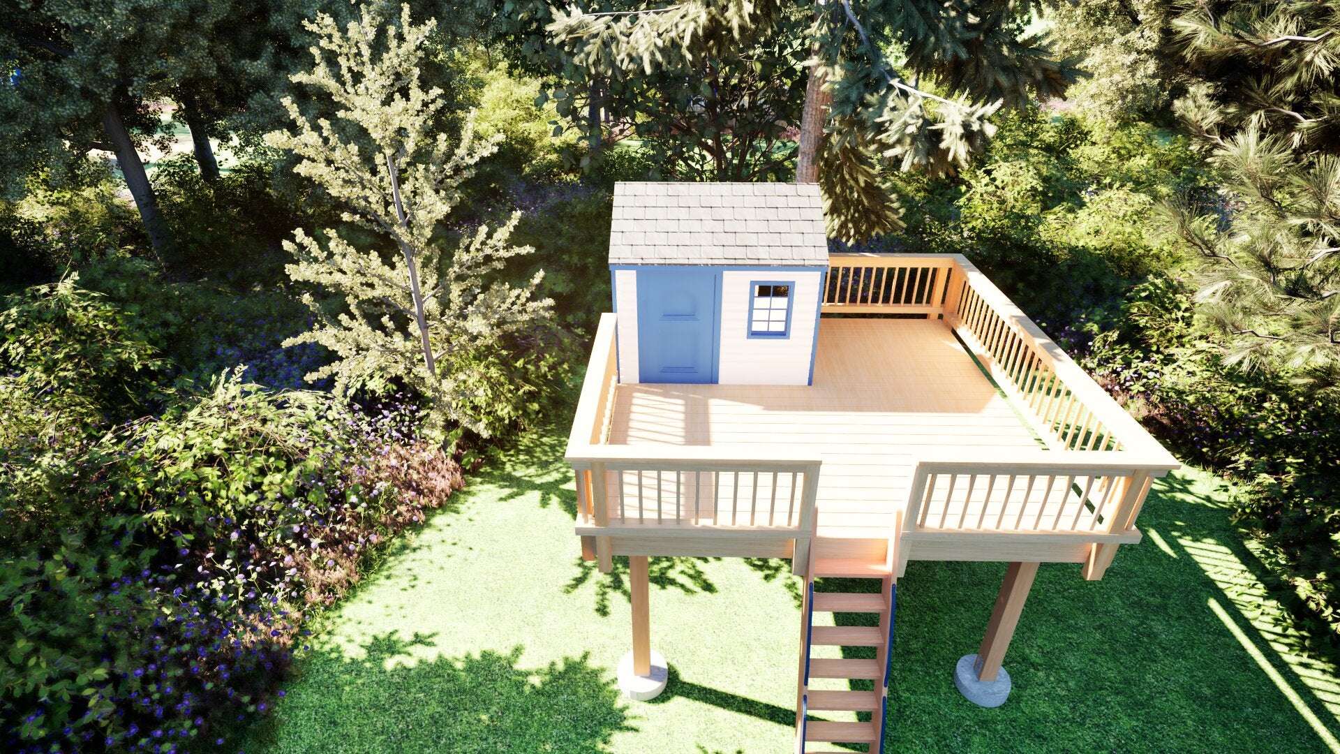 Tree Top Playhouse CABIN XL - 12' x 12' Platform