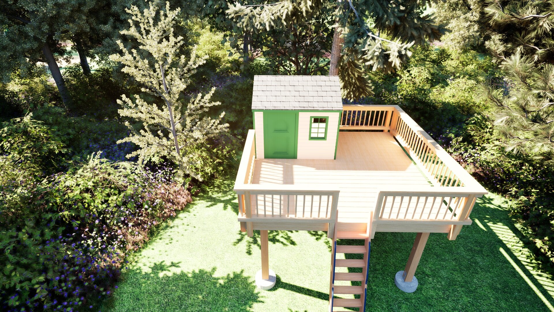 Tree Top Playhouse CABIN XL - 12' x 12' Platform