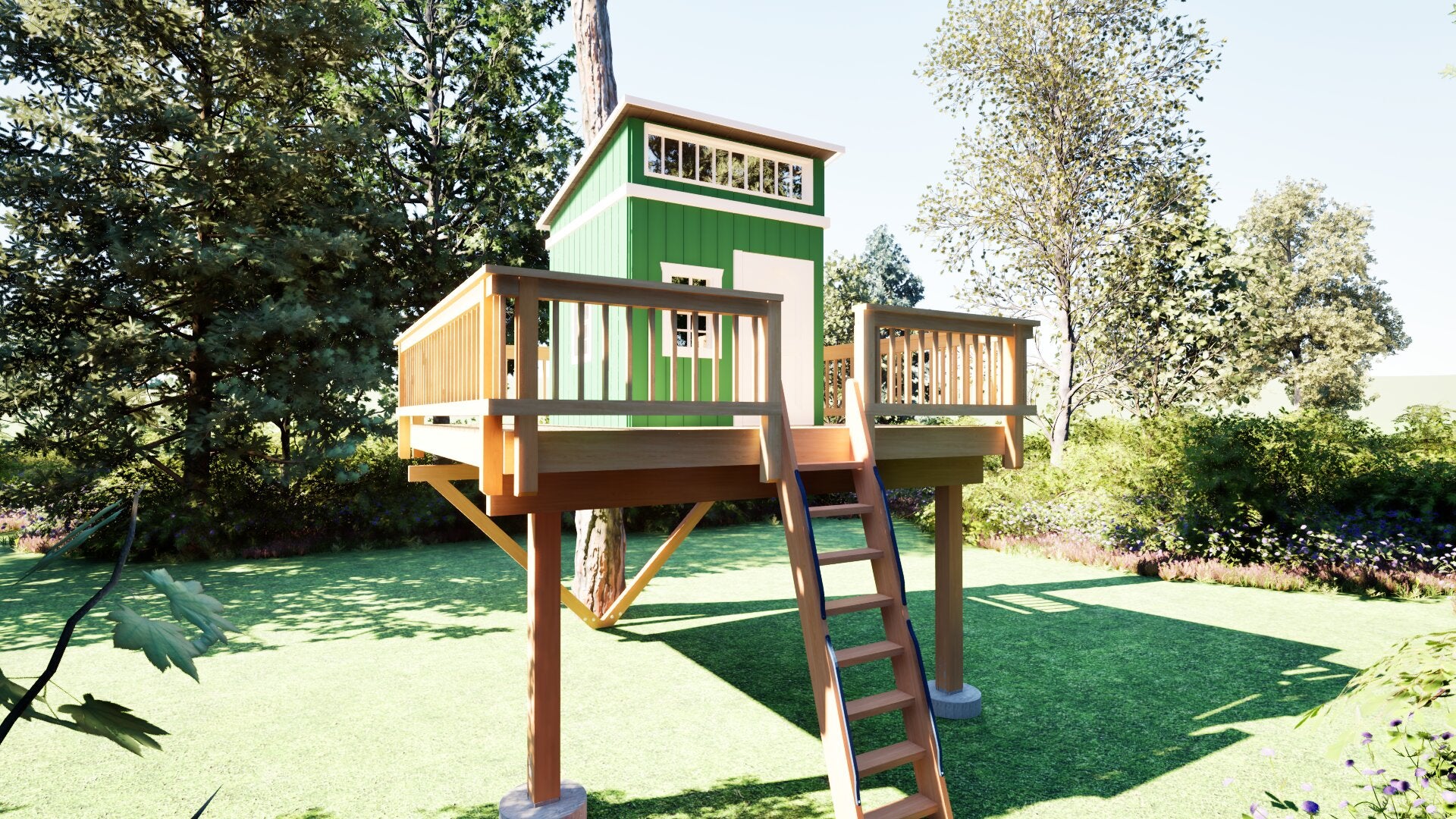 Tree Top Playhouse LODGE XL - 12' x 12' Platform