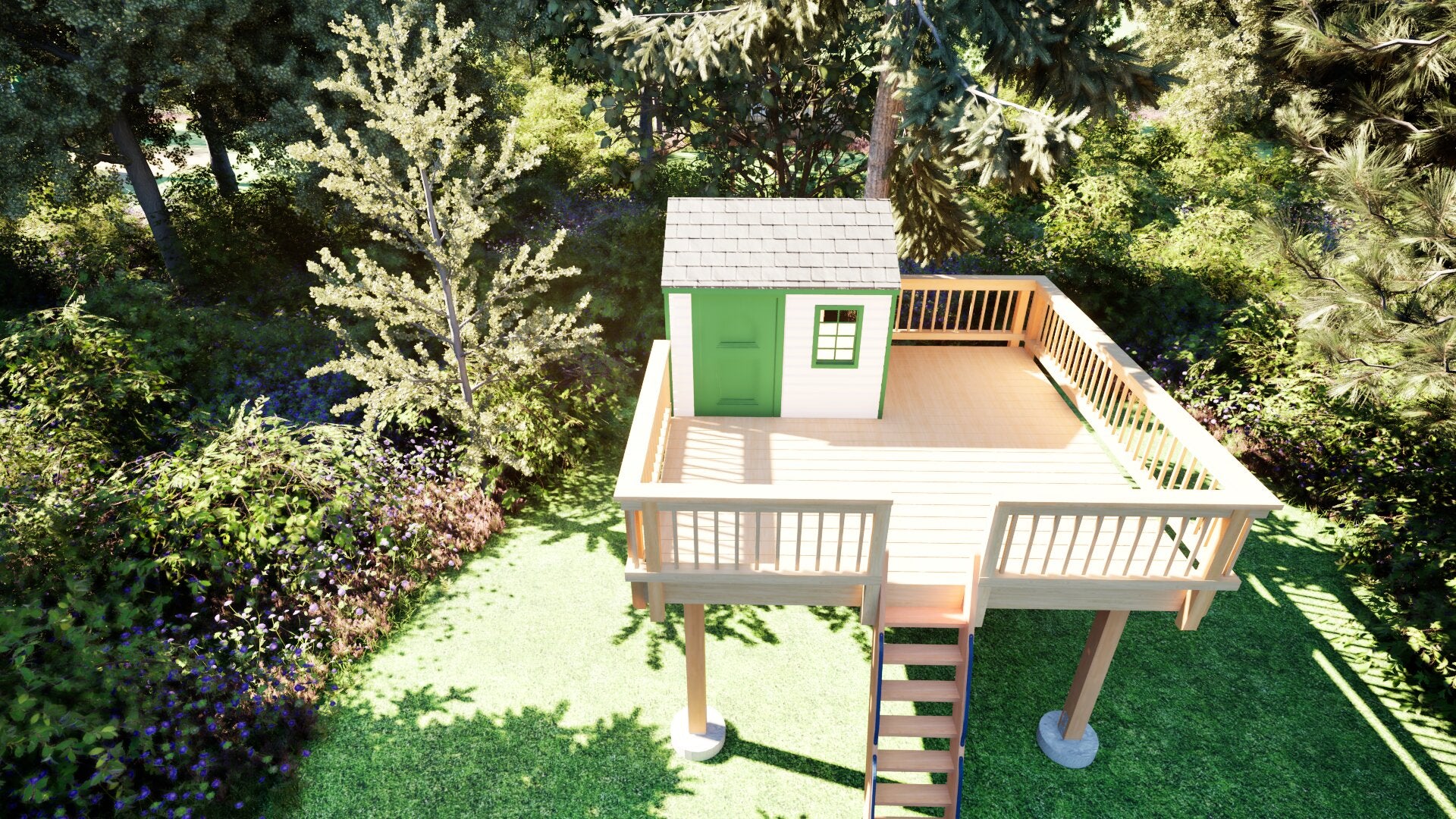 Tree Top Playhouse CABIN XL - 12' x 12' Platform