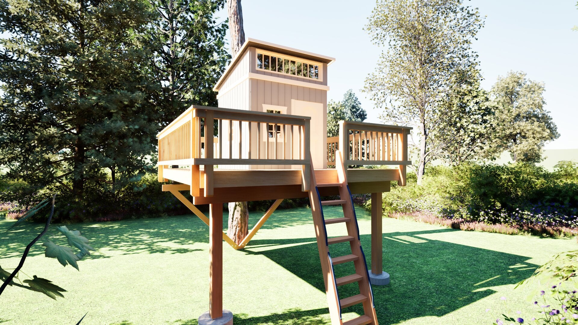 Tree Top Playhouse LODGE XL - 12' x 12' Platform