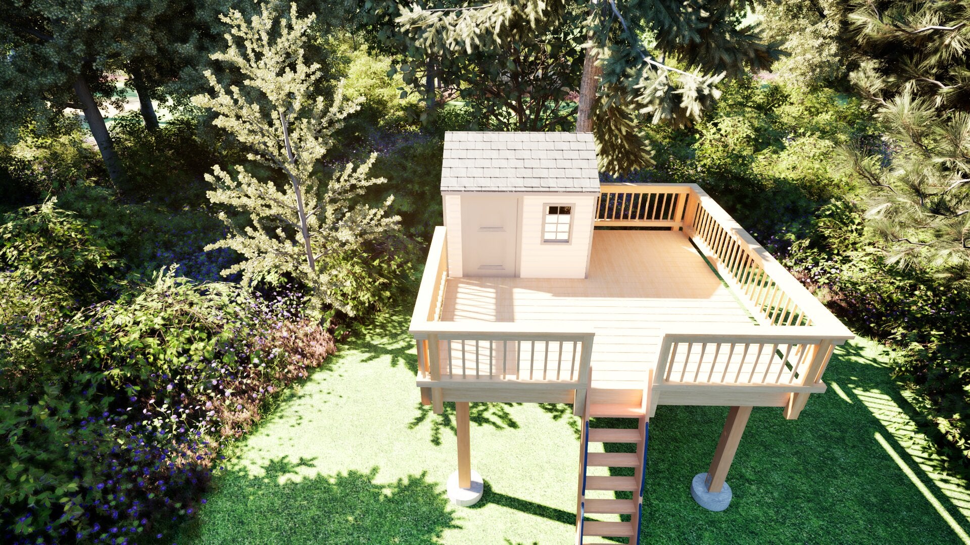 Tree Top Playhouse CABIN XL - 12' x 12' Platform
