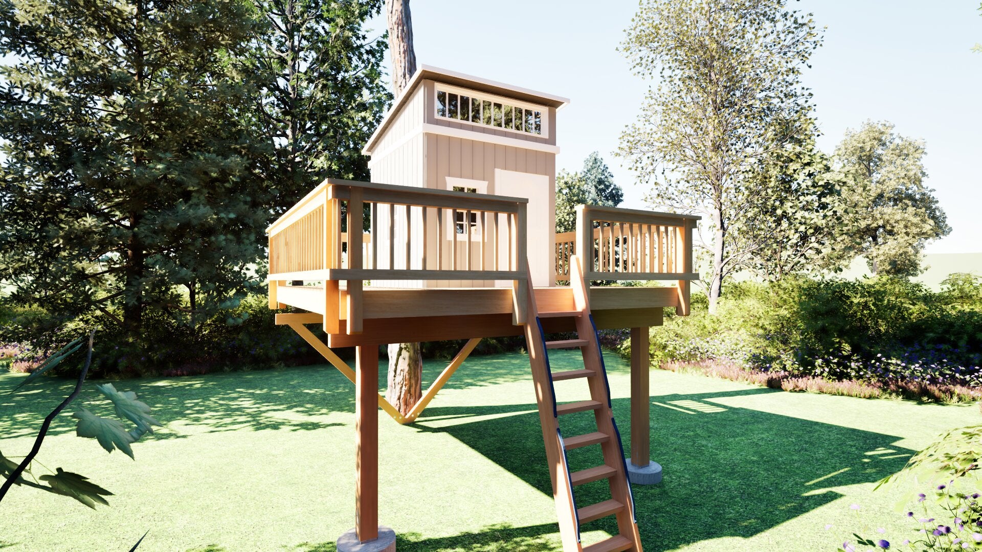 Tree Top Playhouse LODGE XL - 12' x 12' Platform