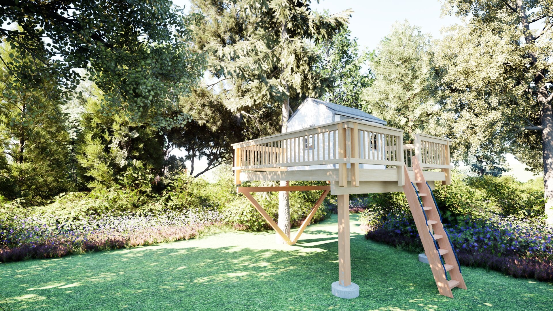 Tree Top Playhouse CABIN XL - 12' x 12' Platform