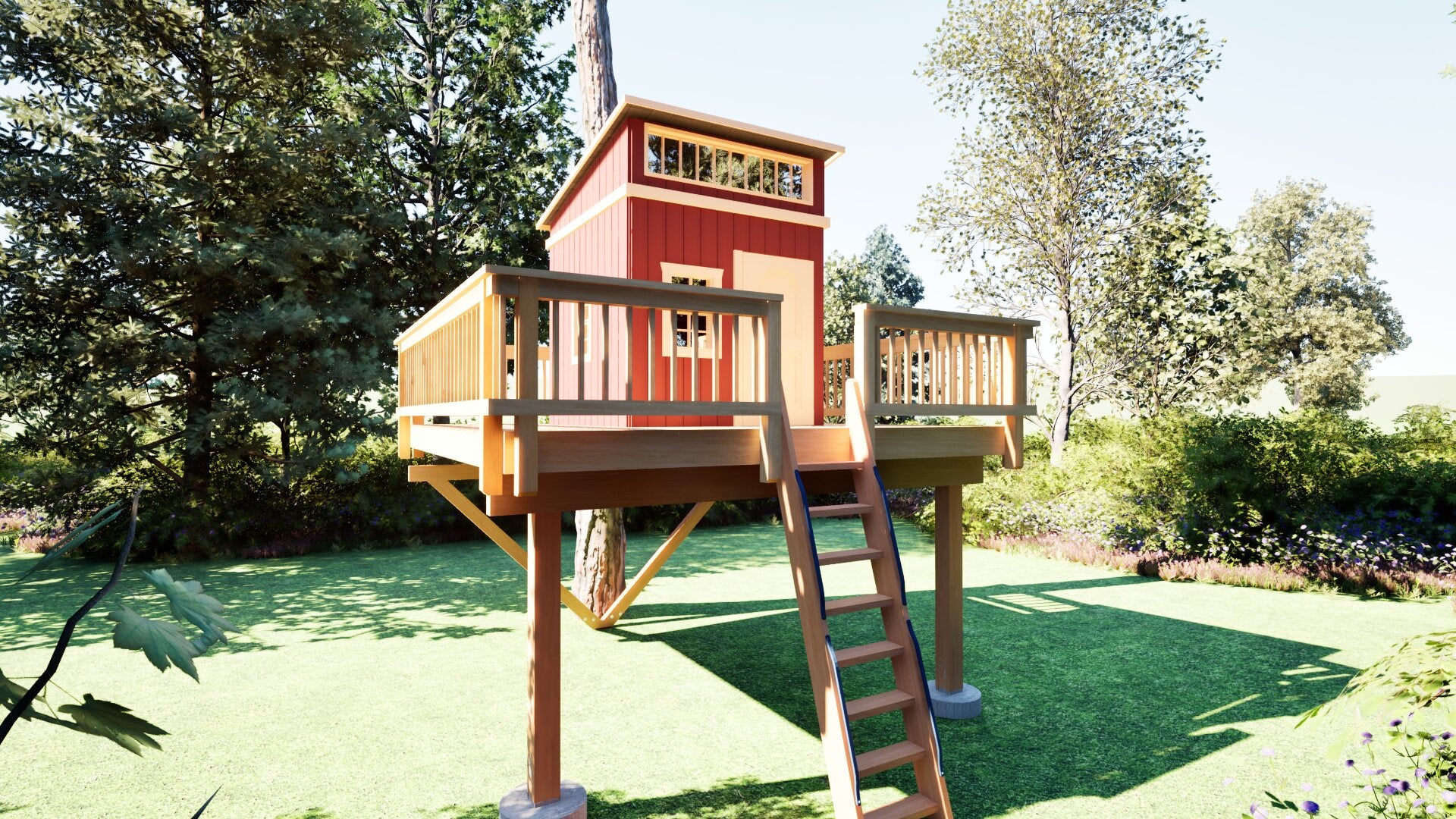 Tree Top Playhouse LODGE XL - 12' x 12' Platform