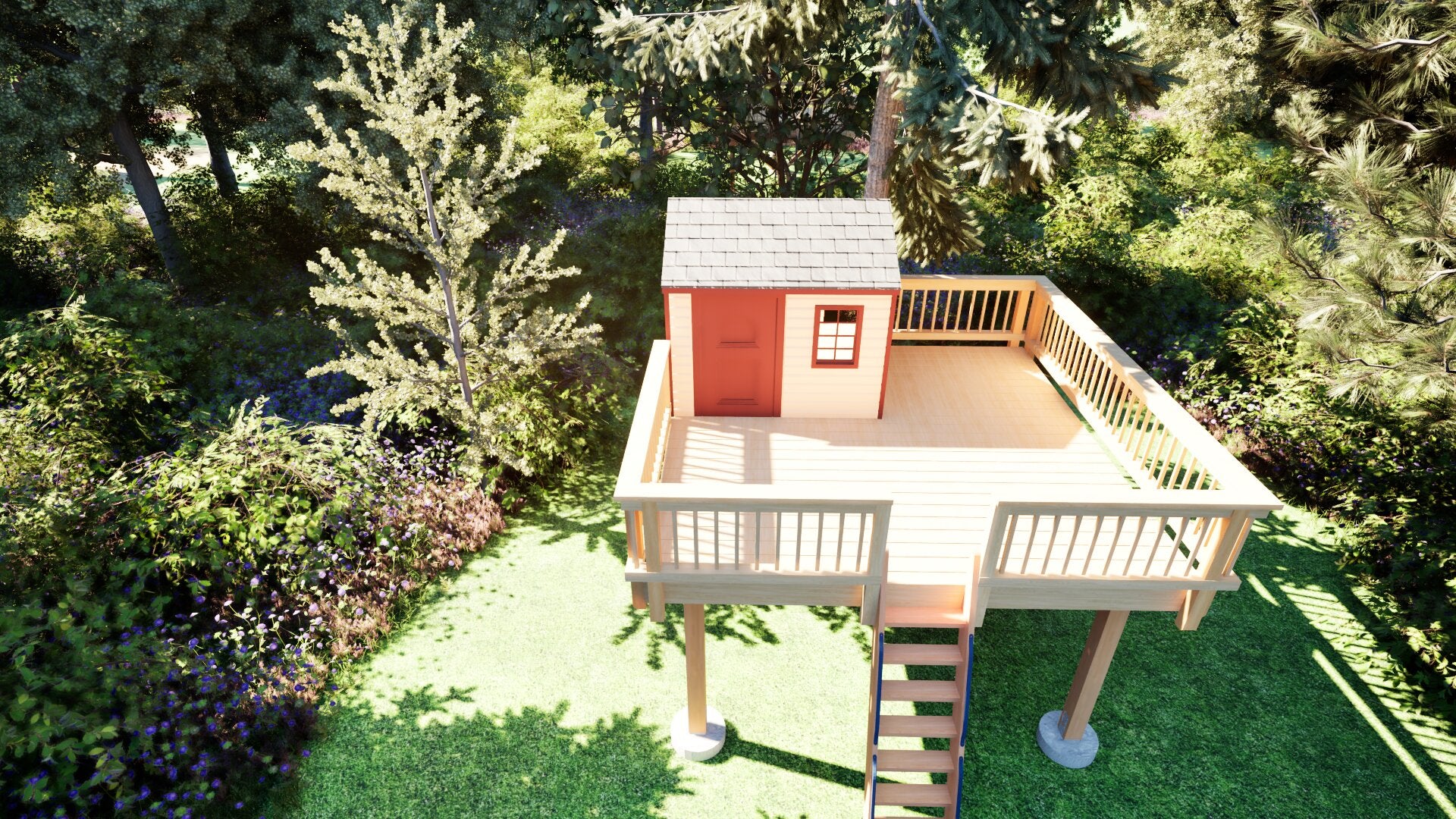 Tree Top Playhouse CABIN XL - 12' x 12' Platform