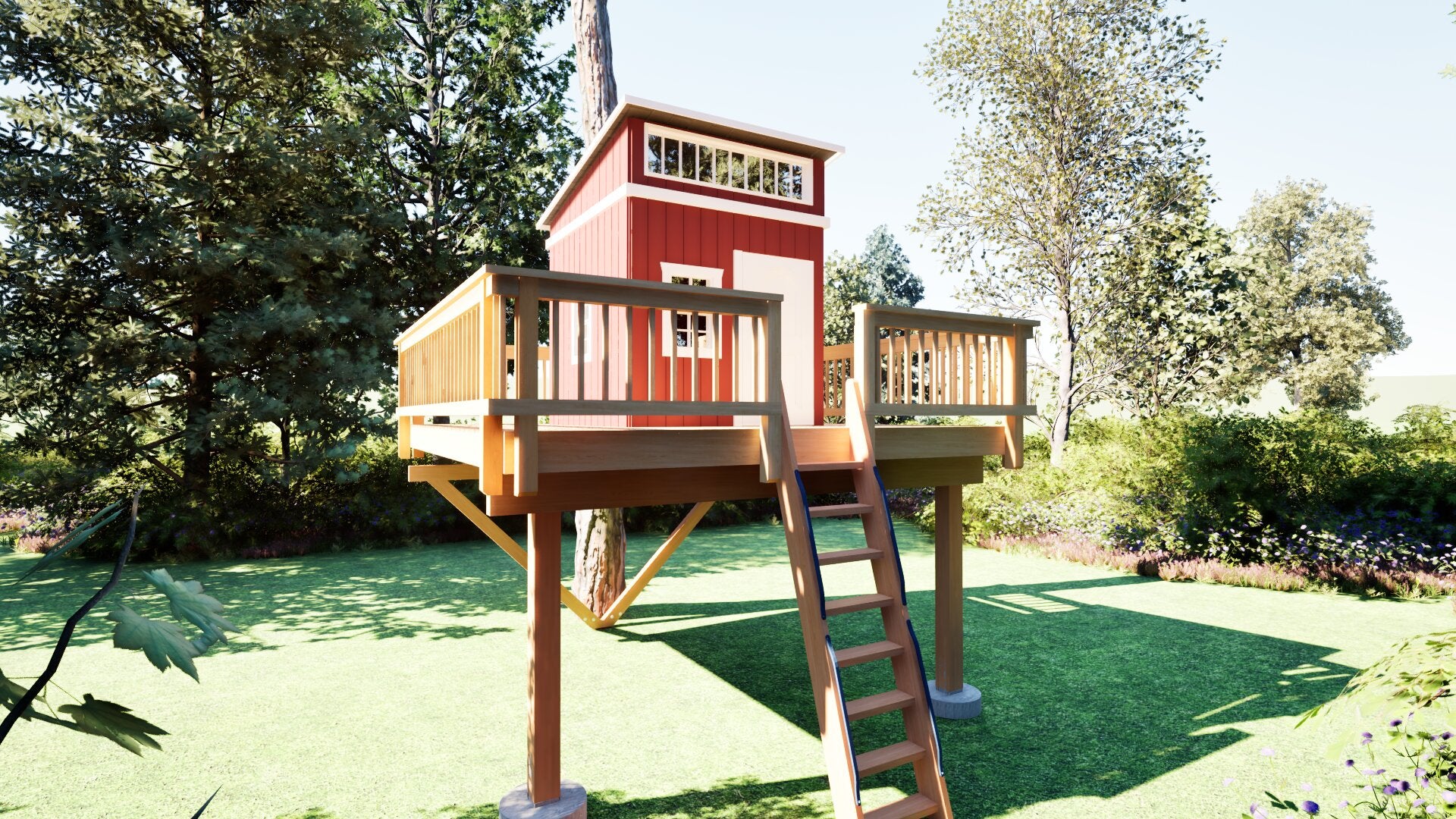 Tree Top Playhouse LODGE XL - 12' x 12' Platform
