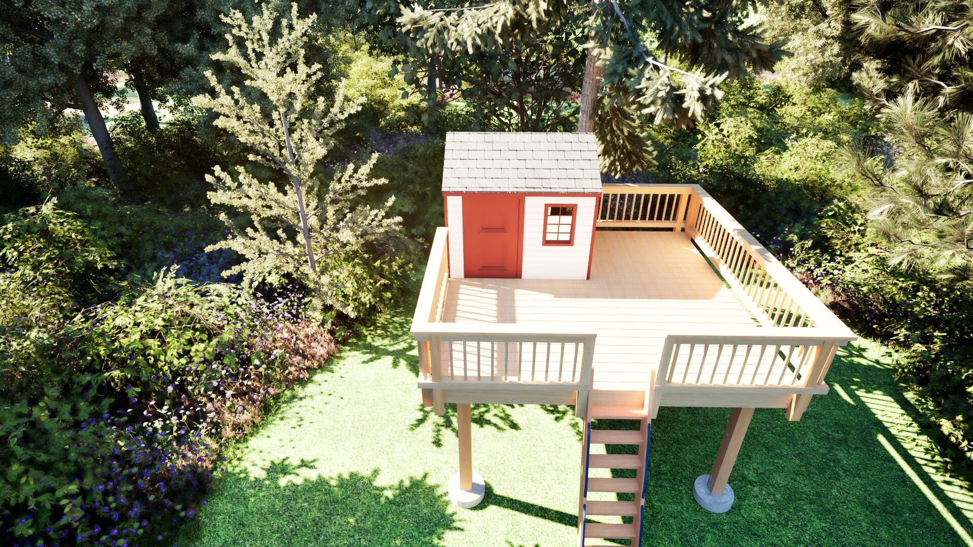 Tree Top Playhouse CABIN XL - 12' x 12' Platform