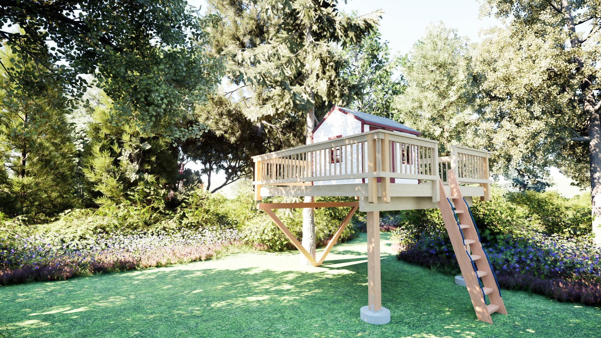 Tree Top Playhouse CABIN XL - 12' x 12' Platform