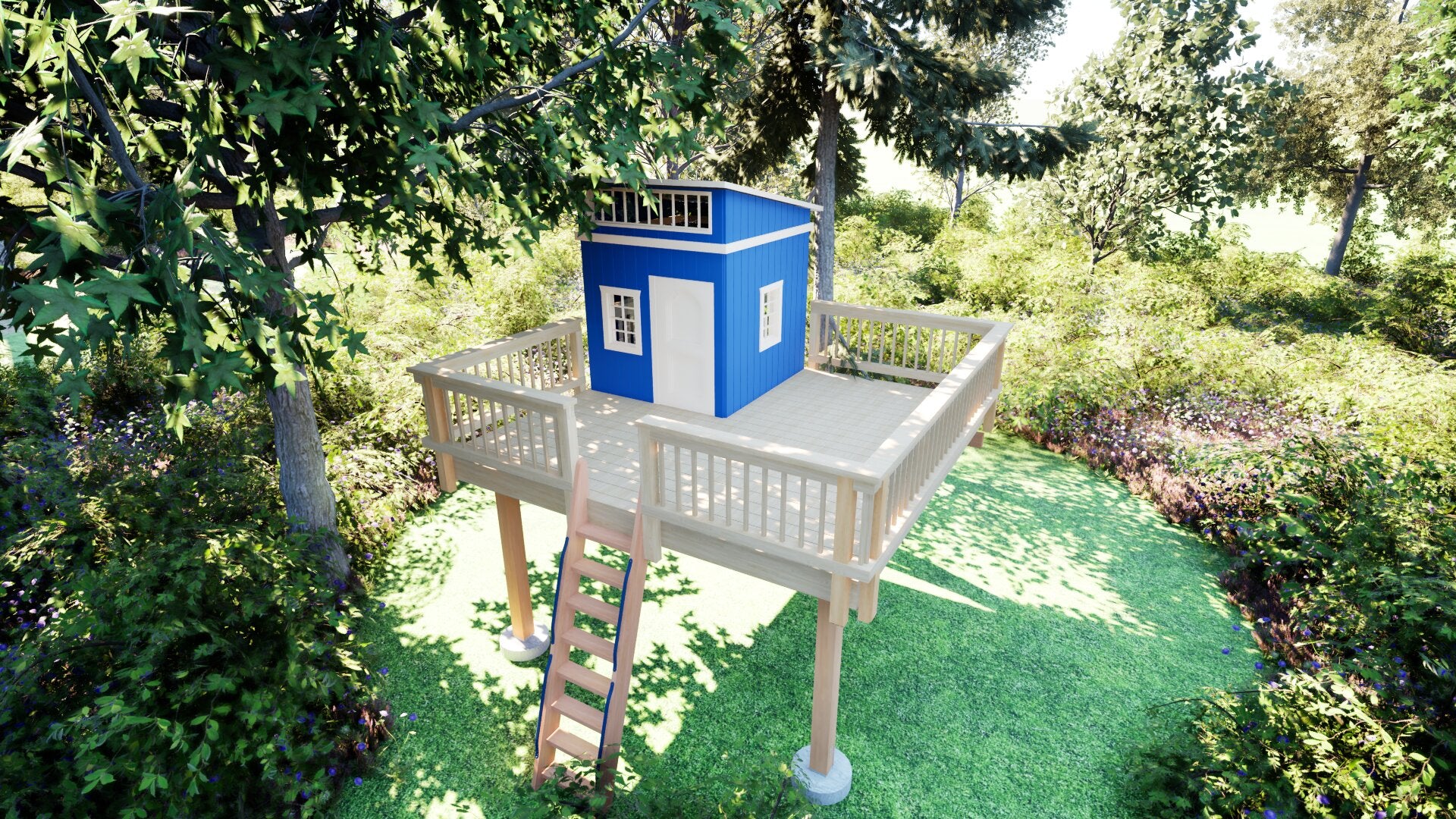 Tree Top Playhouse LODGE XL - 12' x 12' Platform