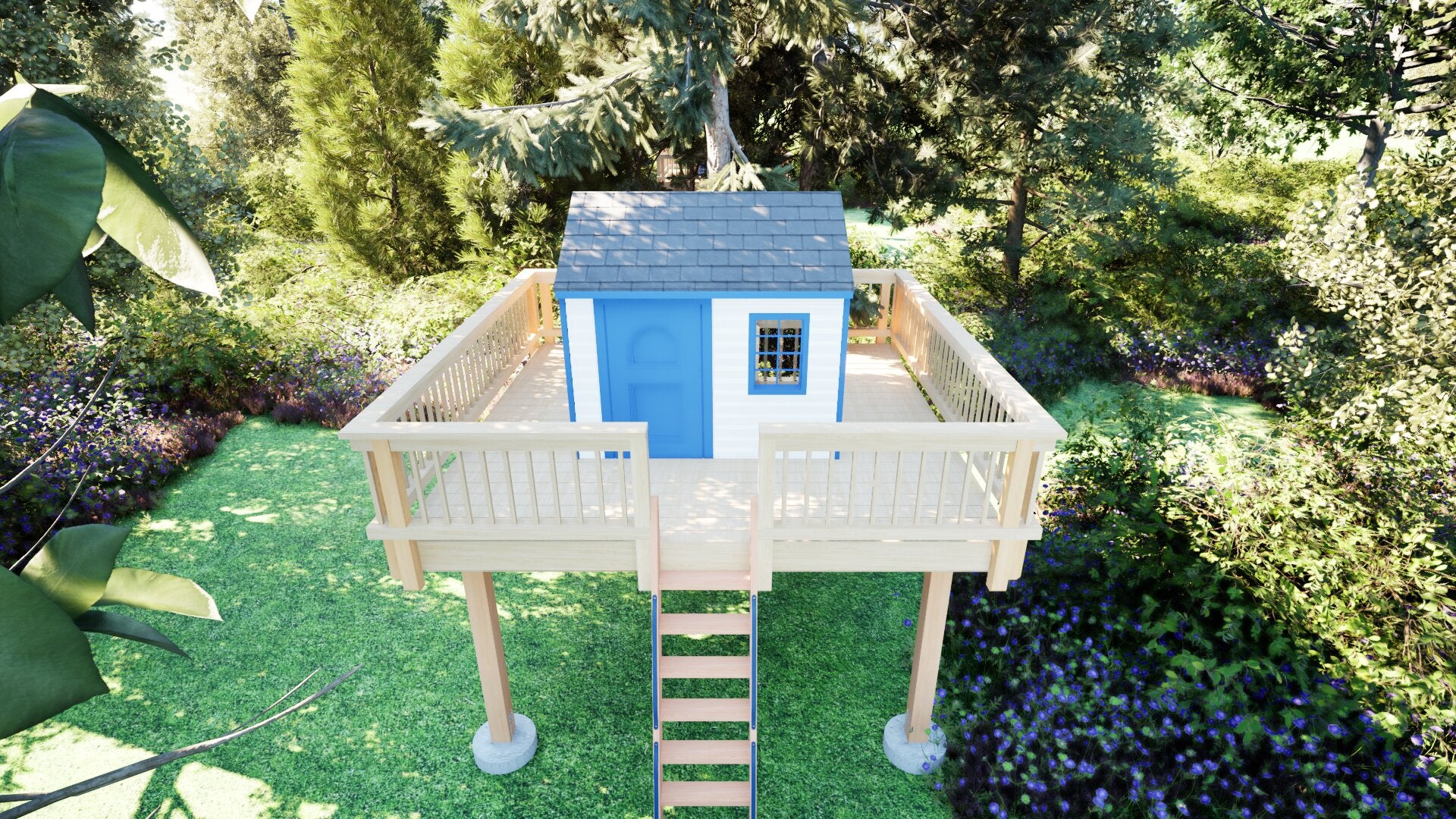 Tree Top Playhouse CABIN XL - 12' x 12' Platform