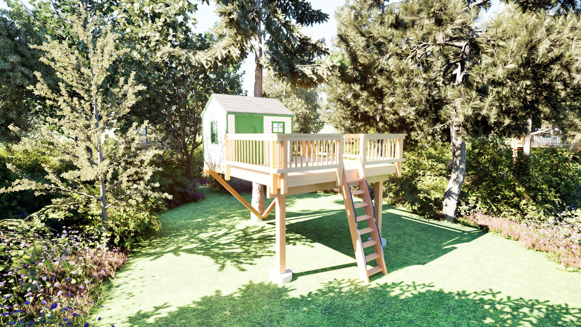 Tree Top Playhouse CABIN XL - 12' x 12' Platform