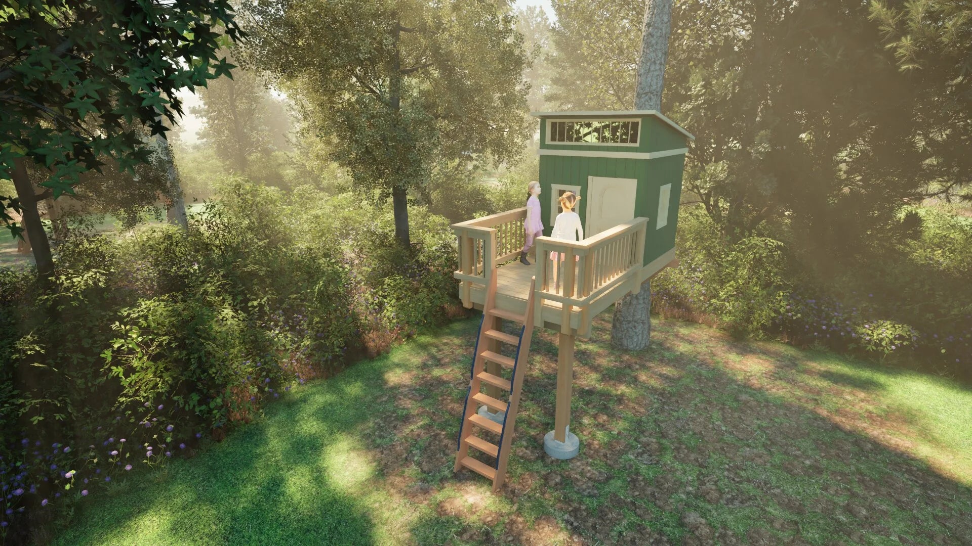 Tree Top Playhouse LODGE - 6' x 9' Platform