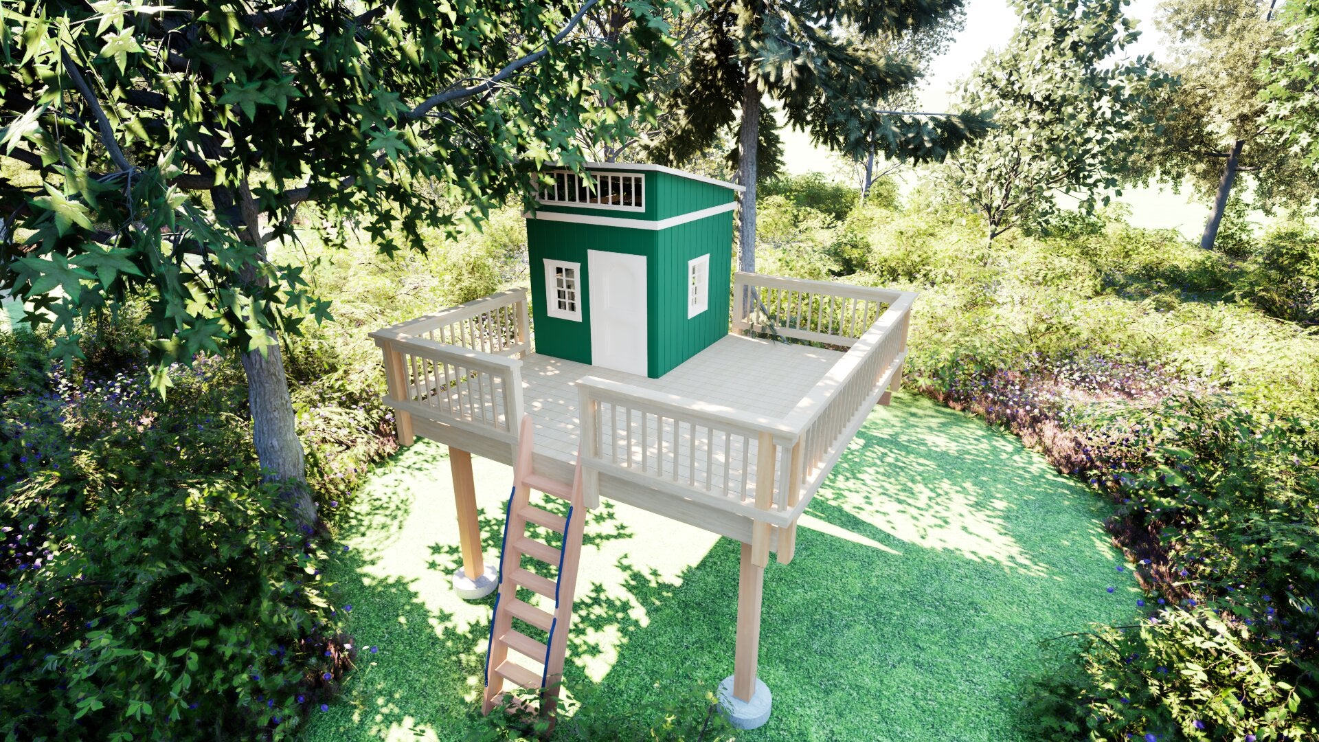 Tree Top Playhouse LODGE XL - 12' x 12' Platform