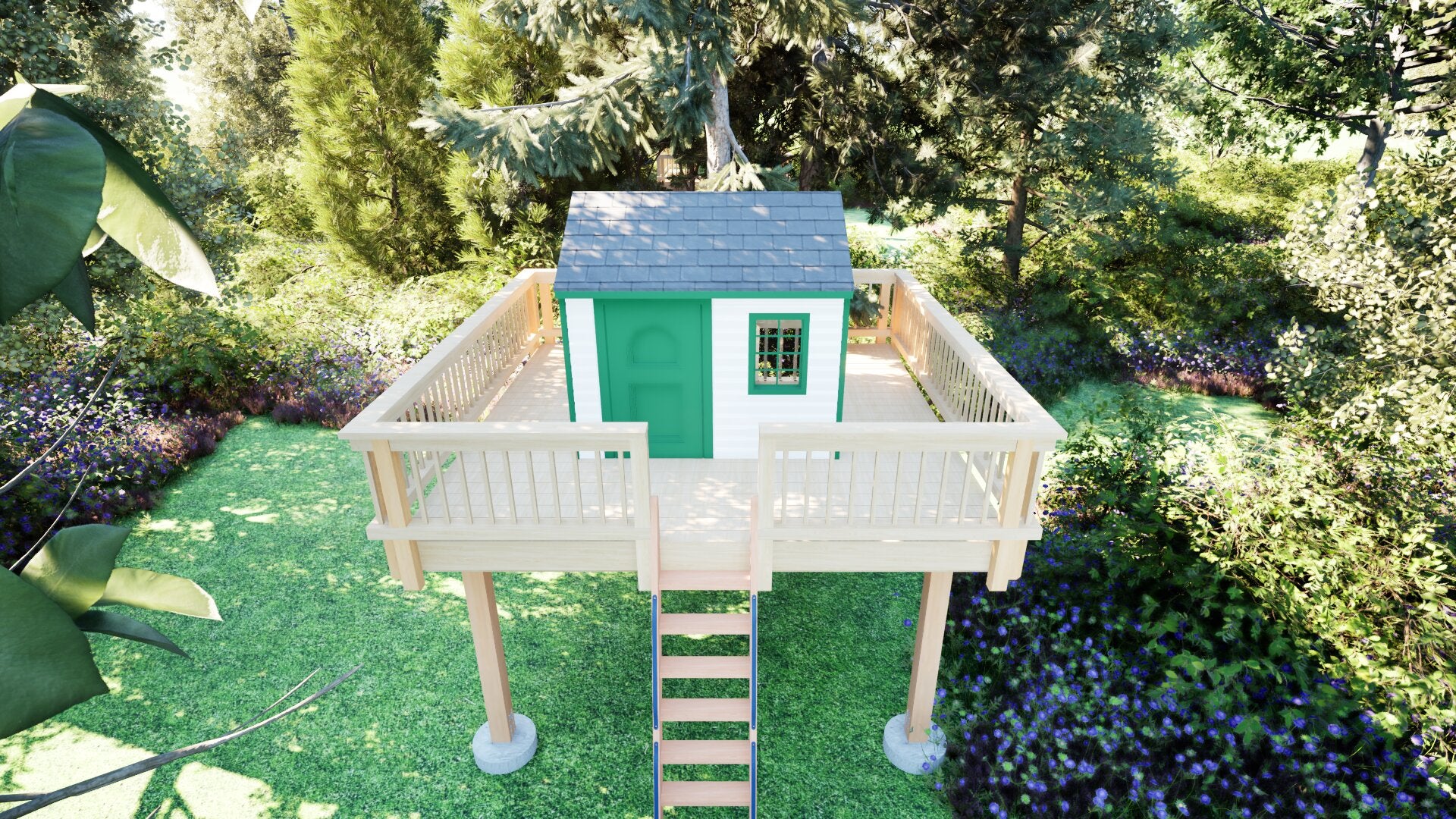 Tree Top Playhouse CABIN XL - 12' x 12' Platform