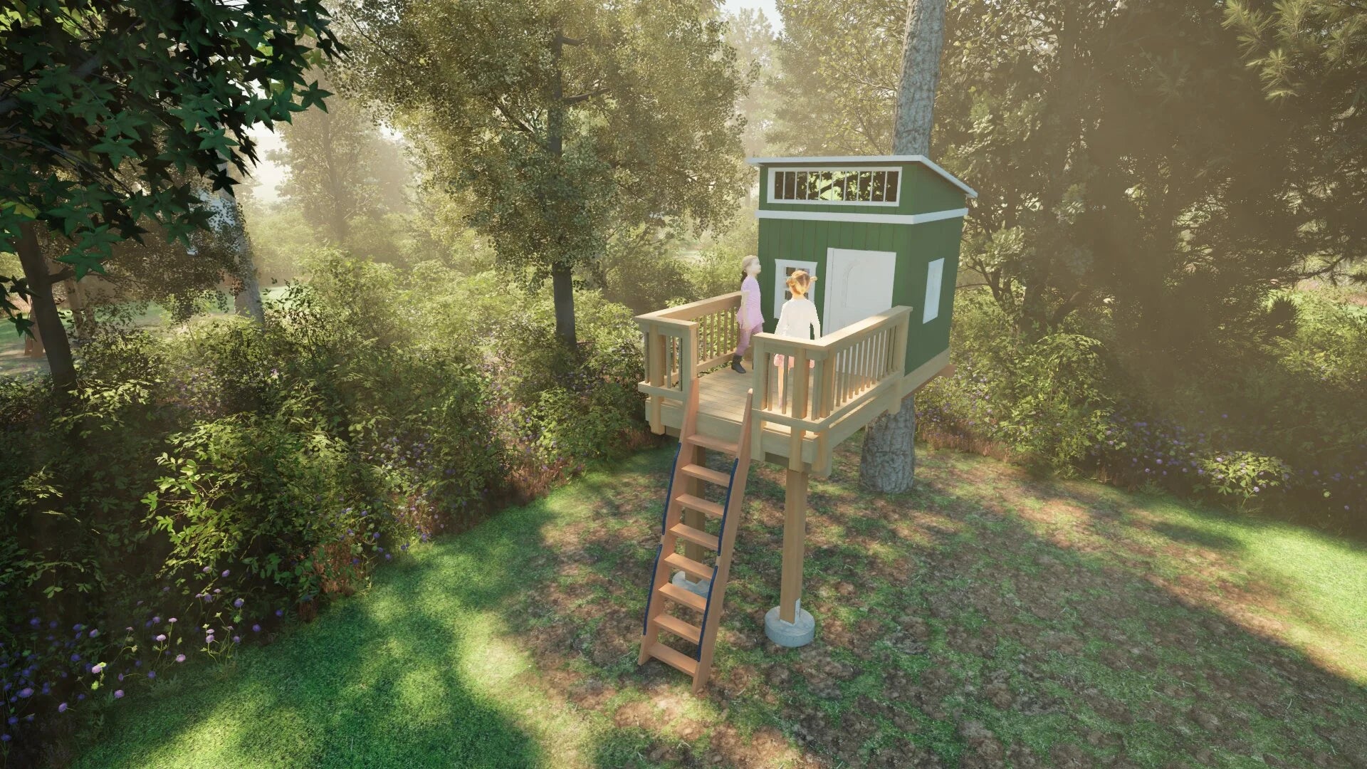 Tree Top Playhouse LODGE - 6' x 9' Platform