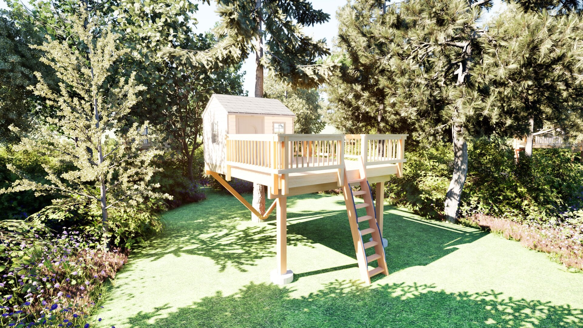 Tree Top Playhouse CABIN XL - 12' x 12' Platform
