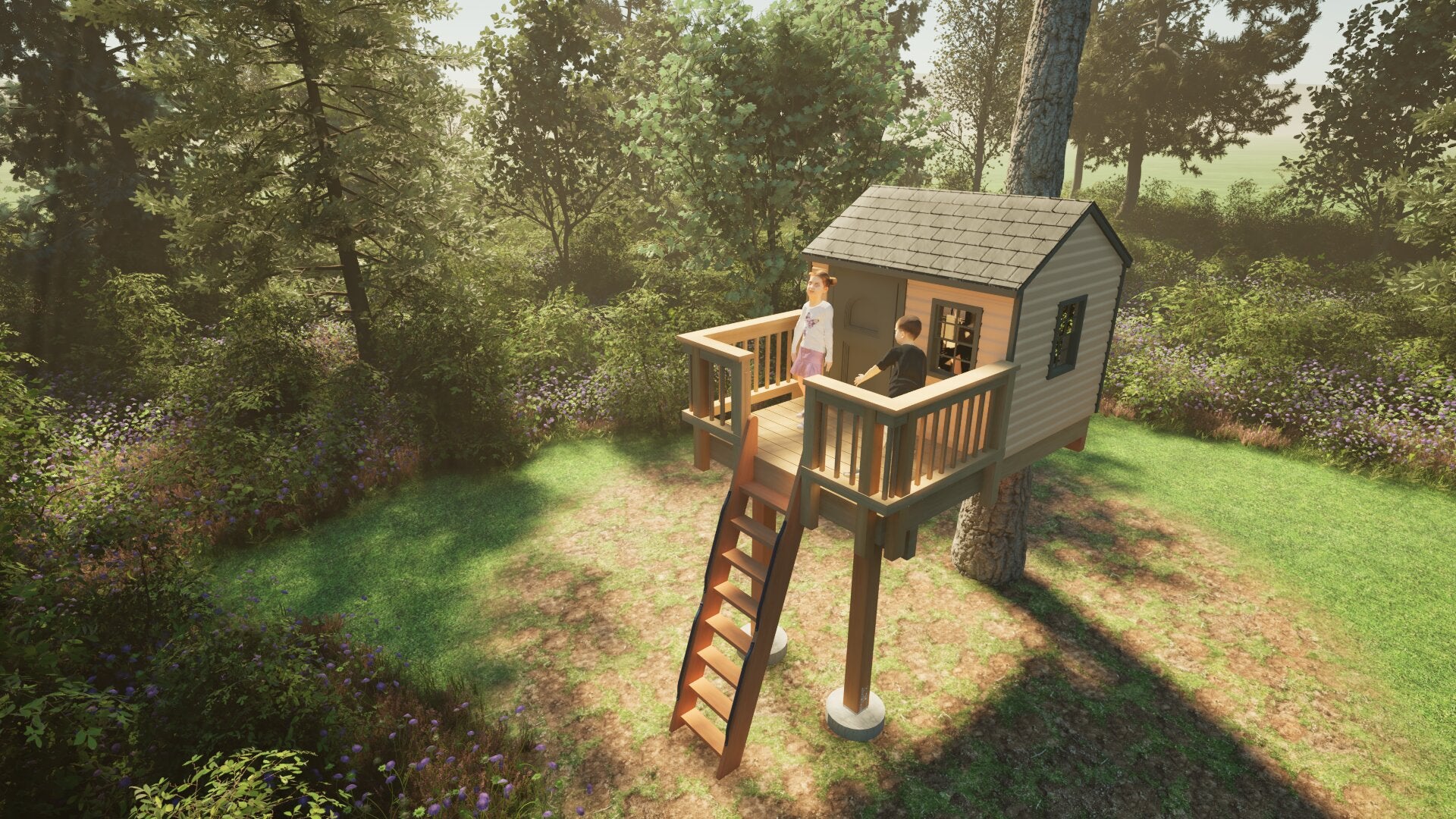 Tree Top Playhouse CABIN - 6' x 9' Platform