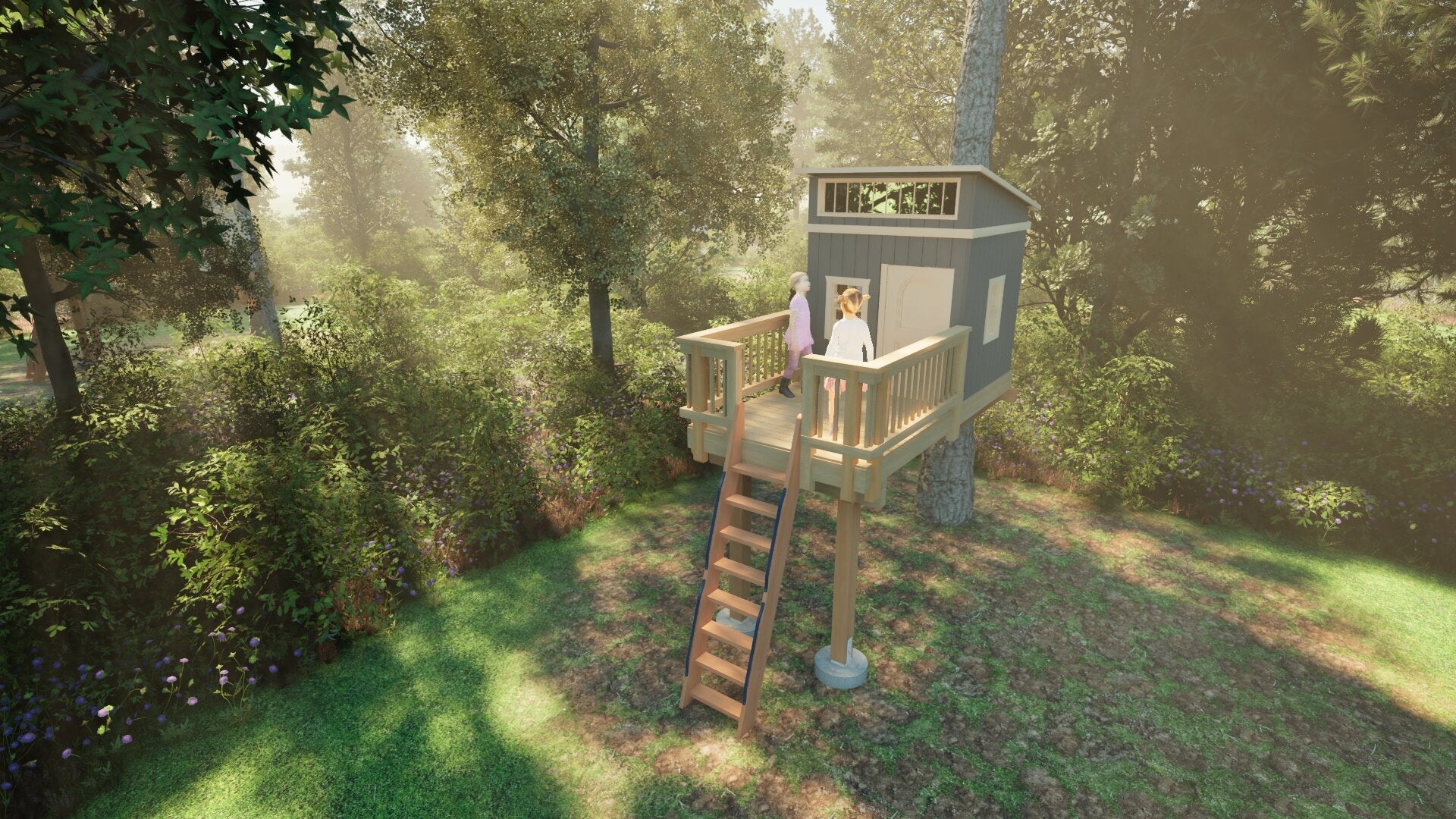 Tree Top Playhouse LODGE - 6' x 9' Platform