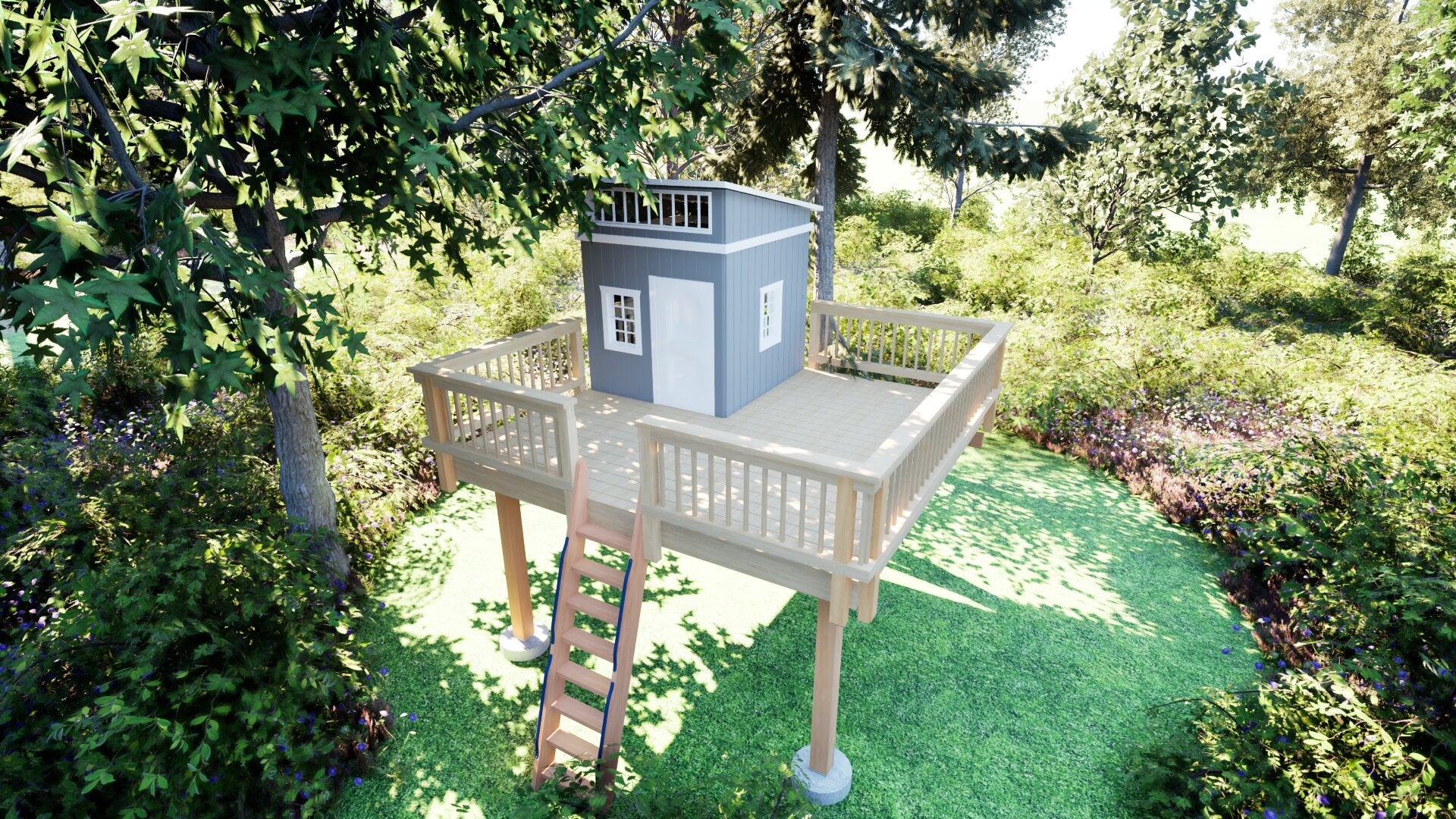 Tree Top Playhouse LODGE XL - 12' x 12' Platform