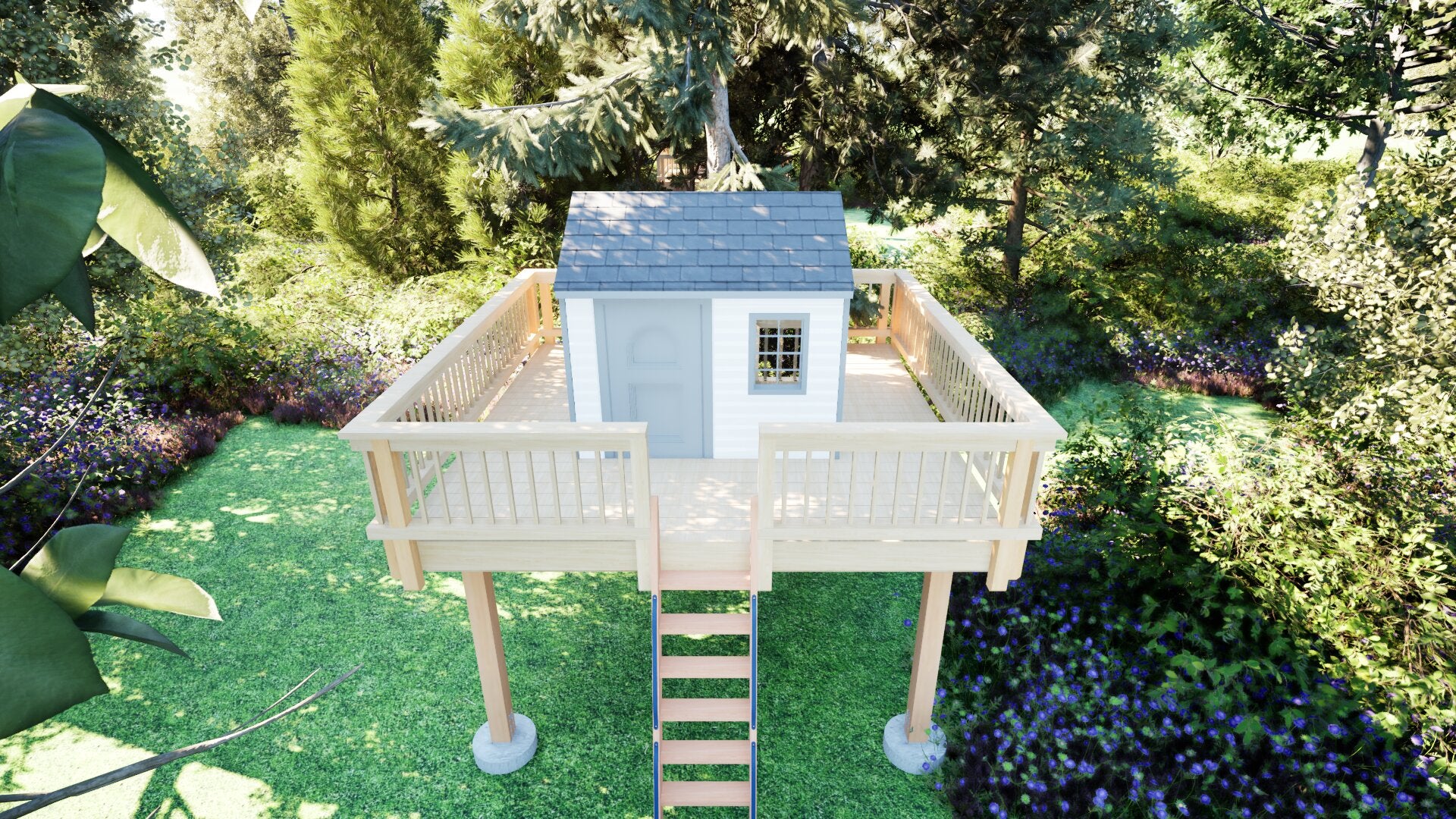 Tree Top Playhouse CABIN XL - 12' x 12' Platform