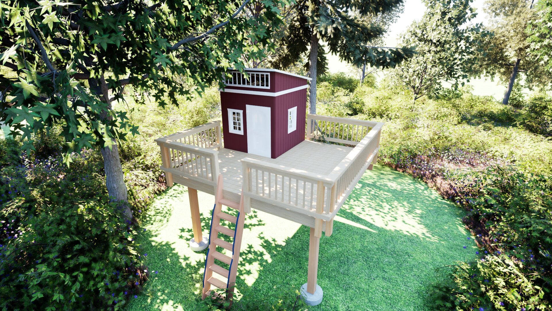 Tree Top Playhouse LODGE XL - 12' x 12' Platform
