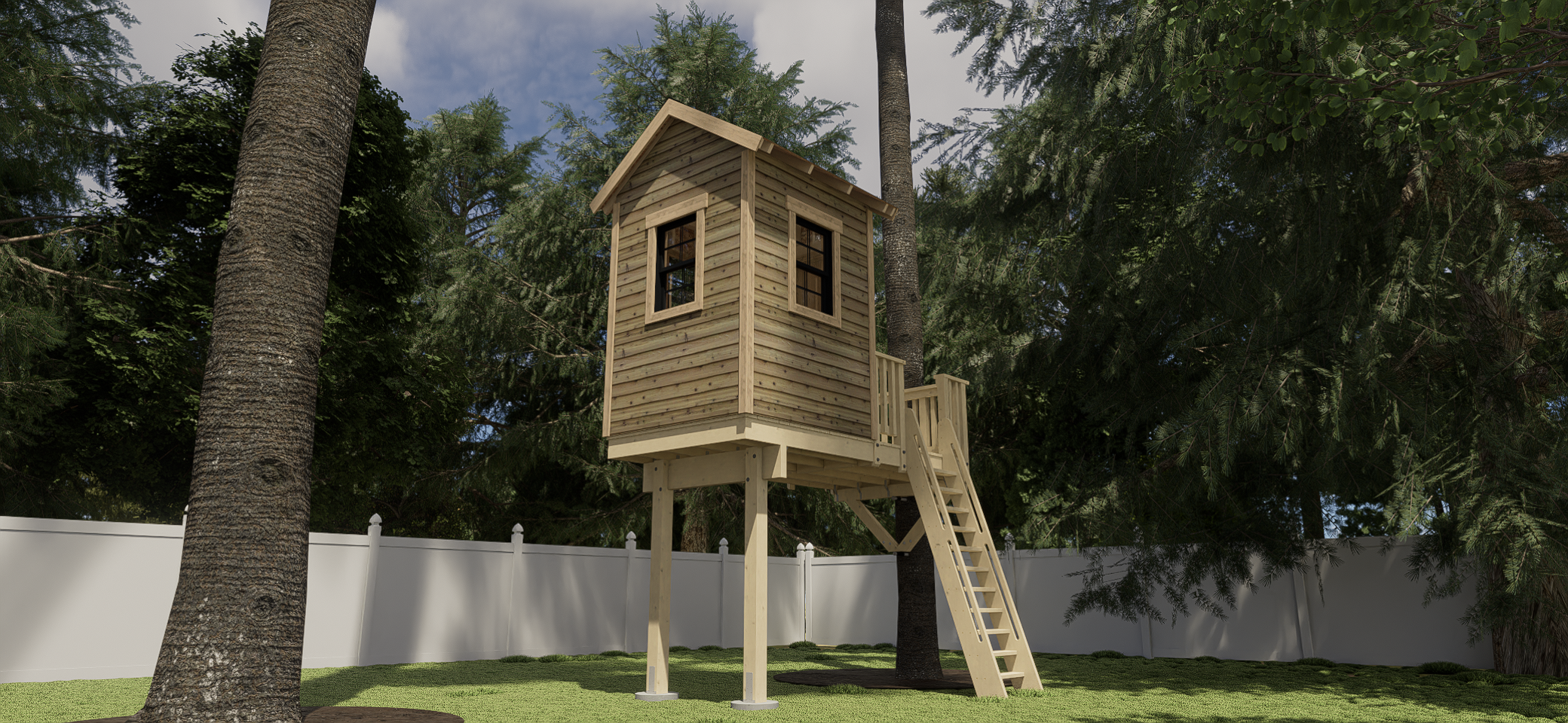 THE FINGER LAKES: MINI © 1 Tree 2 Post Treehouse Plan