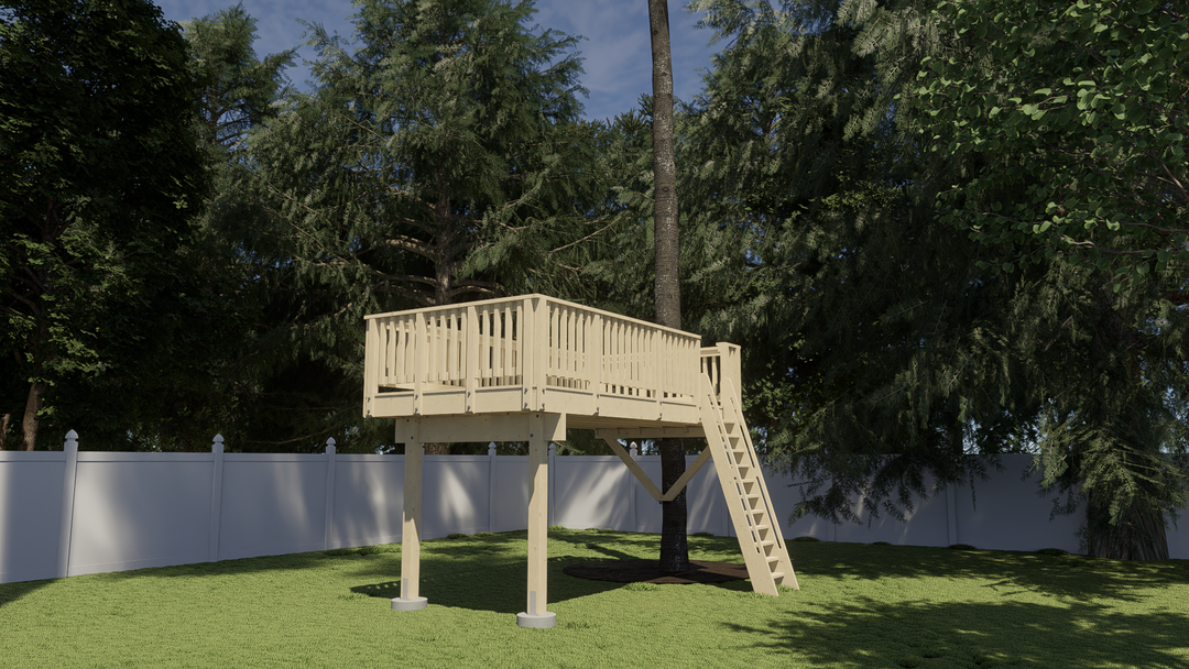 Treehouse Posts 8' x 16' Rectangular Treehouse Plan | Treehouse Plans & Hardware ...