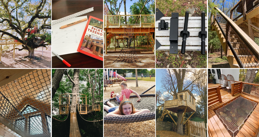 Treehouse Supplies, Plans, Brackets, Bolts, Kits, Zip Lines