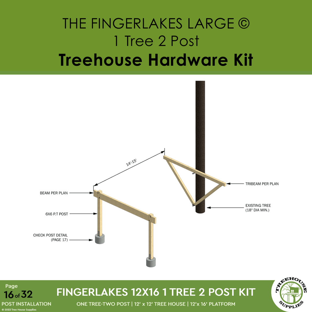 THE FINGER LAKES: LARGE © 1 tree 2 post hardware kit – Treehouse Supplies