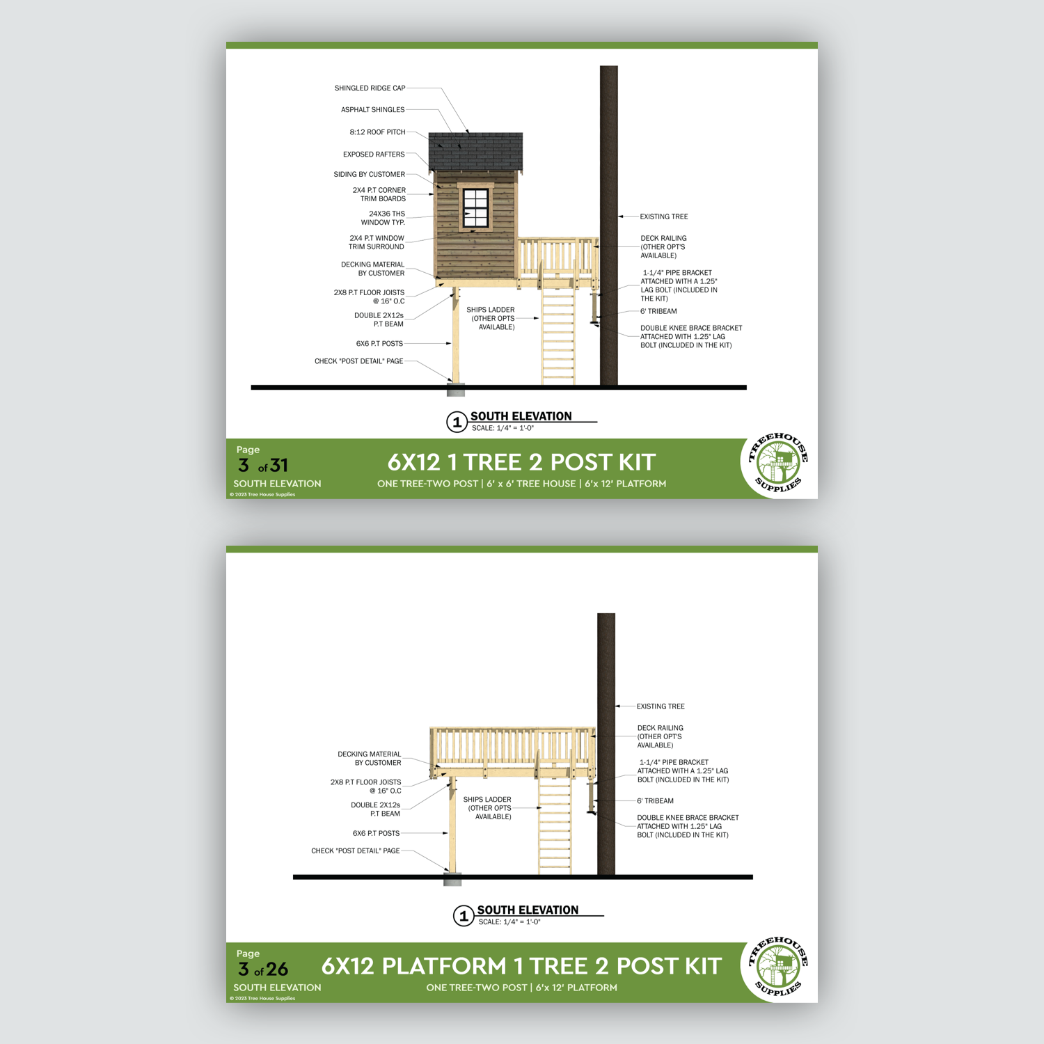 THE FINGER LAKES: MINI © 1 Tree 2 Post Treehouse Plan