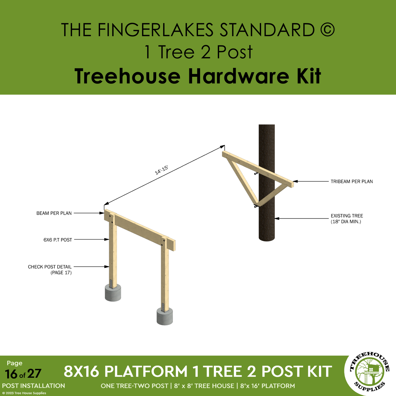 Single Tree Hardware GROUND BREAKERS © 1 Tree and 2 Posts Treehouse Hardware Kits ...