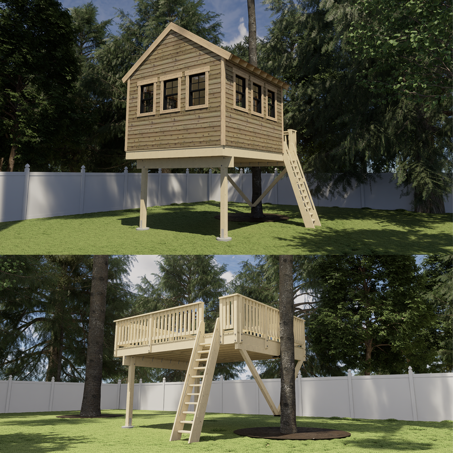 GROUND BREAKERS © 1 Tree and 2 Posts Tree House Plans – Treehouse Supplies