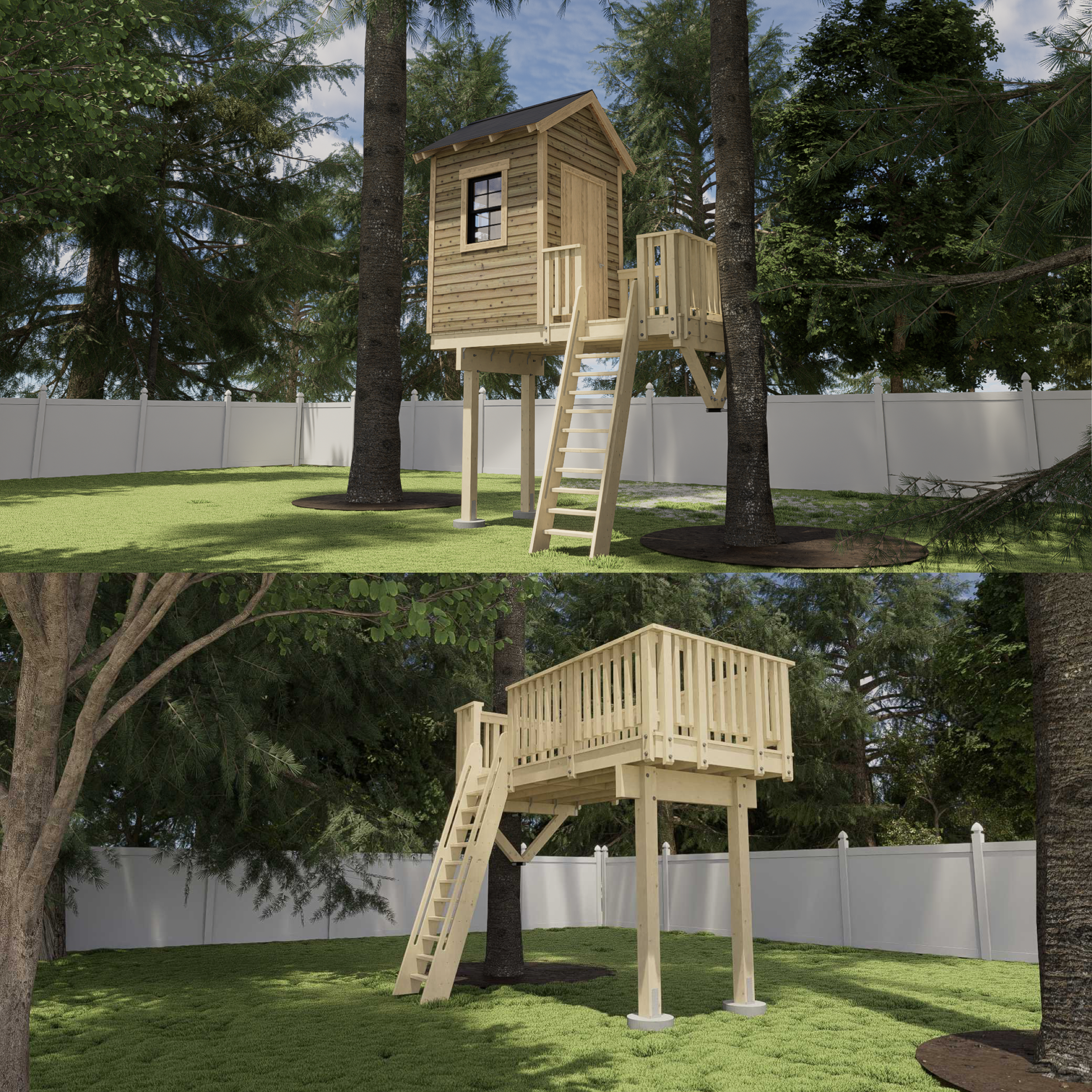 THE FINGER LAKES: MINI © 1 Tree 2 Post Treehouse Plan