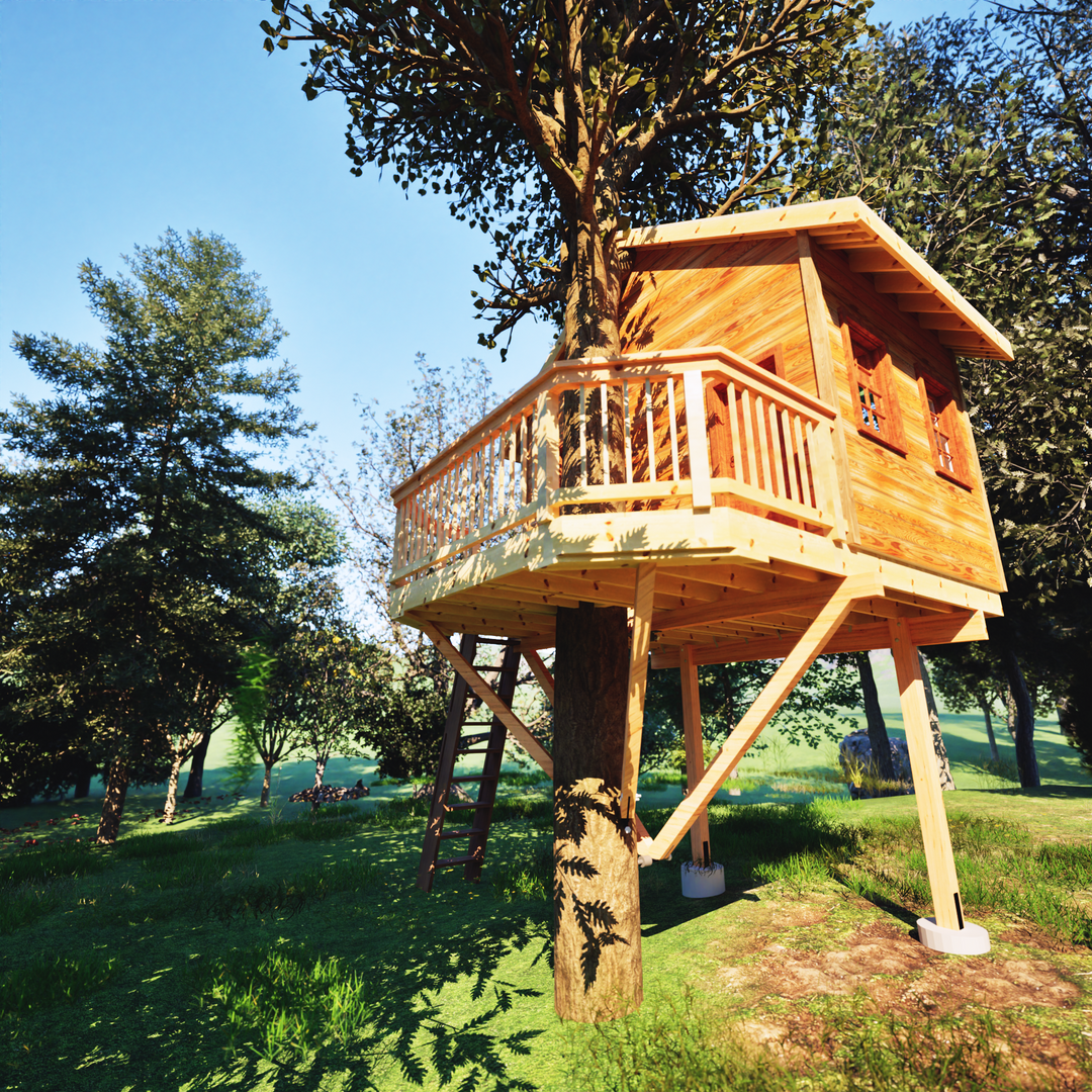 One Tree 2 post 12'x14' Standard Treehouse Kit | TAB | Treehouse Bolts ...