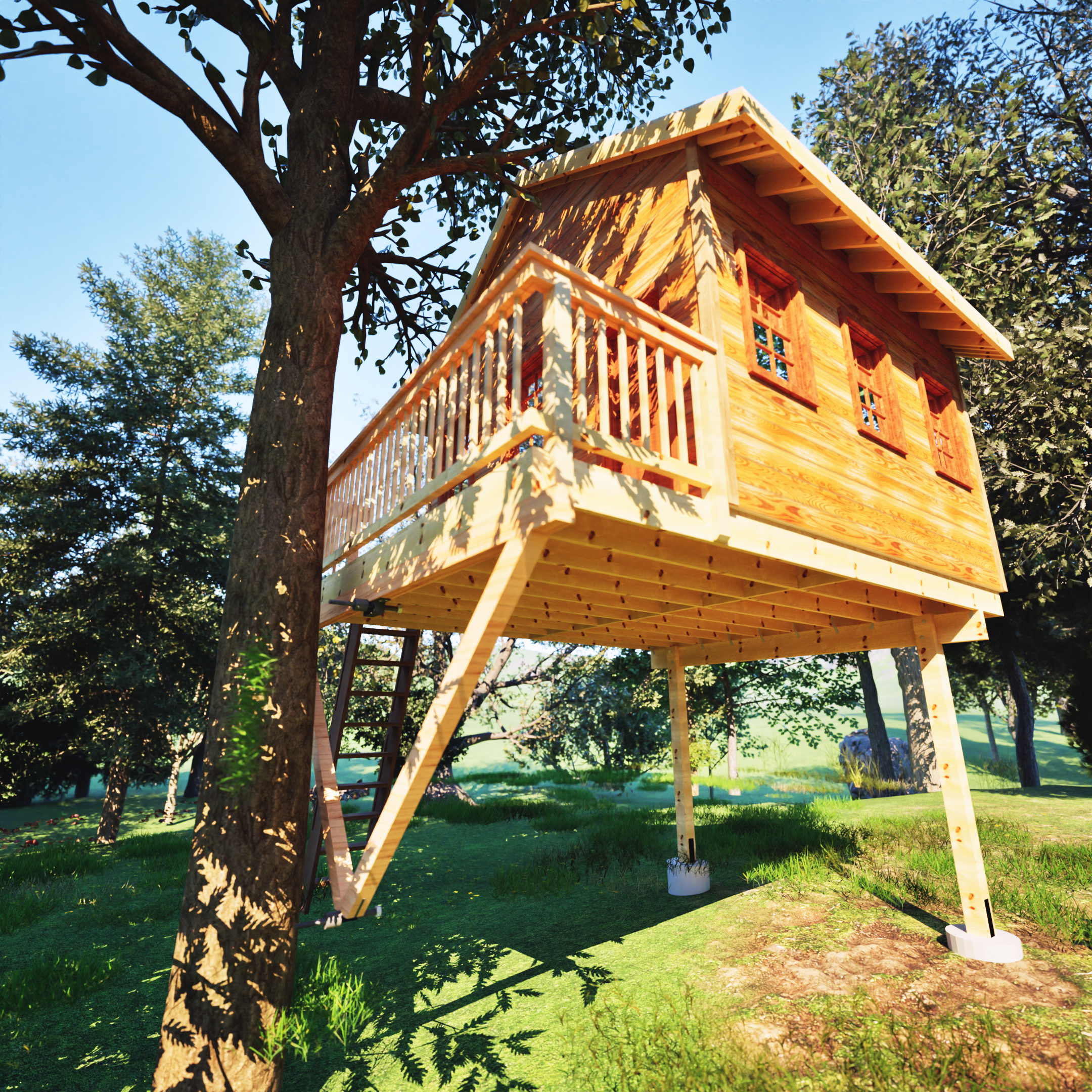 THE FINGER LAKES: LARGE © 1 Tree 2 Post Treehouse Plan