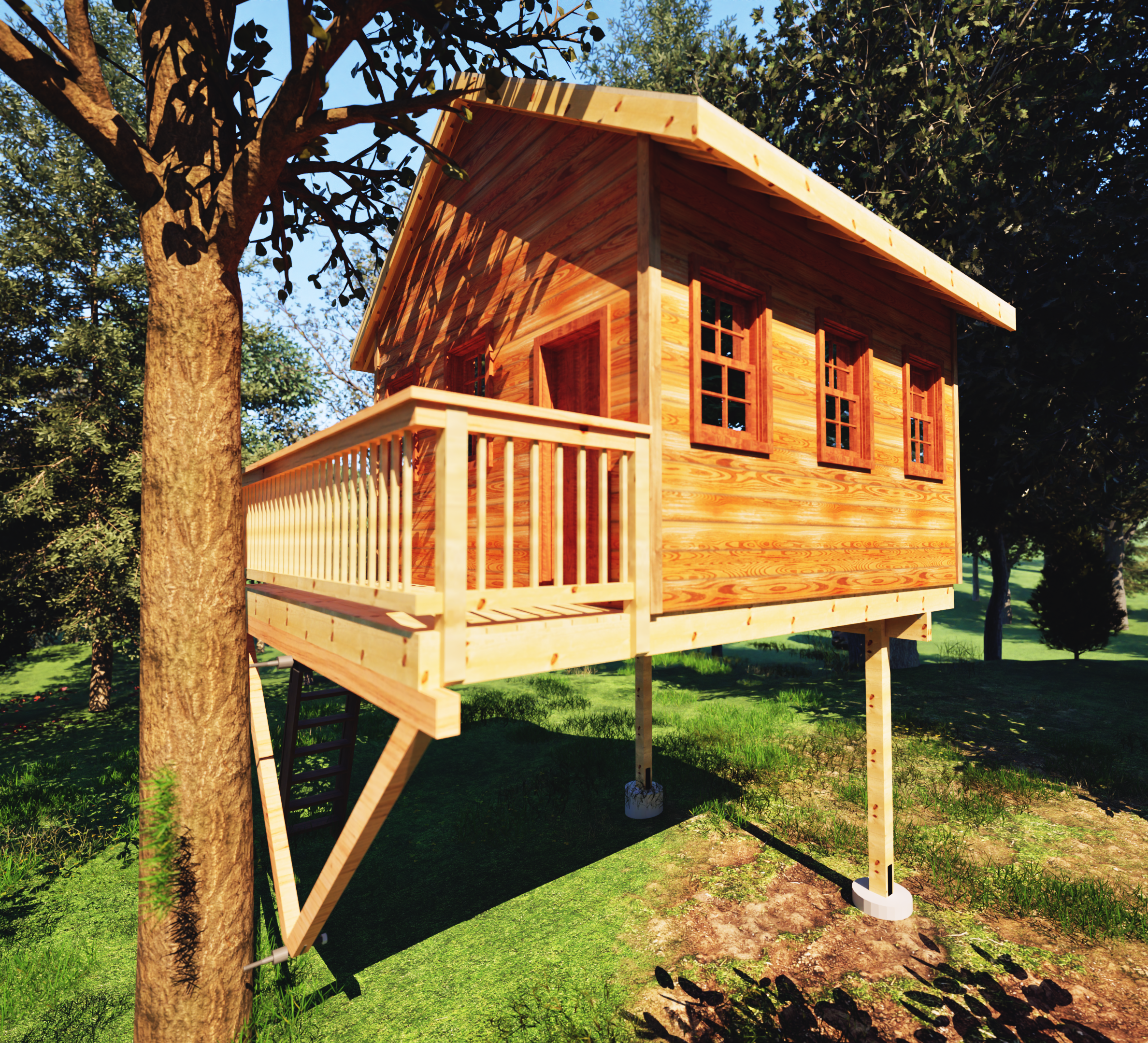 THE FINGER LAKES: LARGE © 1 Tree 2 Post Treehouse Plan