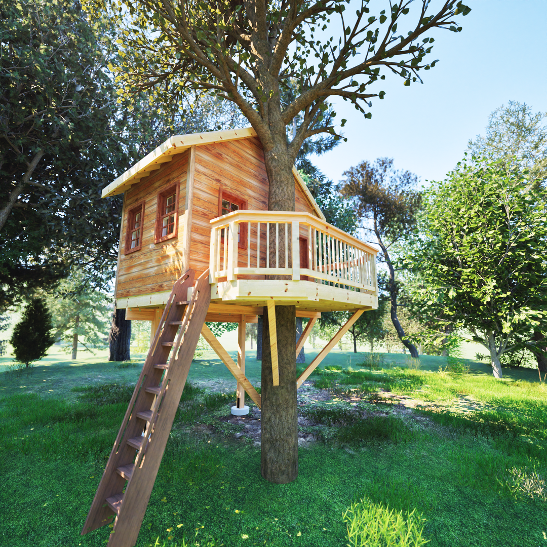 One Tree 2 post 12'x14' Standard Treehouse Kit | TAB | Treehouse Bolts ...