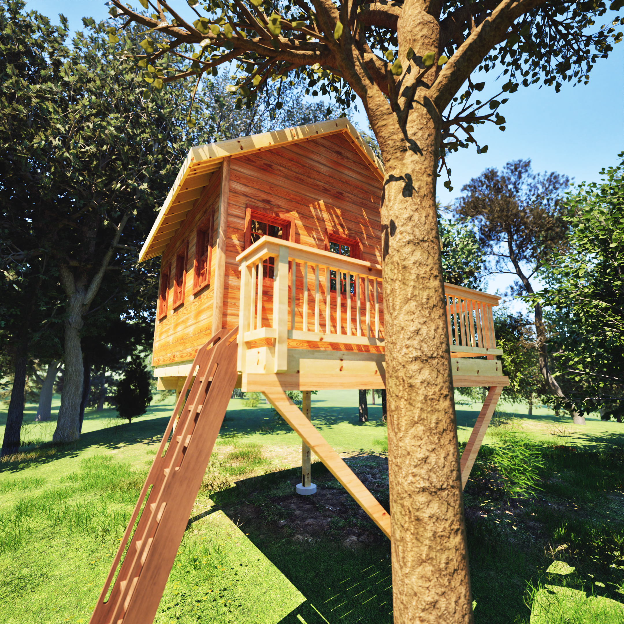 THE FINGER LAKES: LARGE © 1 Tree 2 Post Treehouse Plan